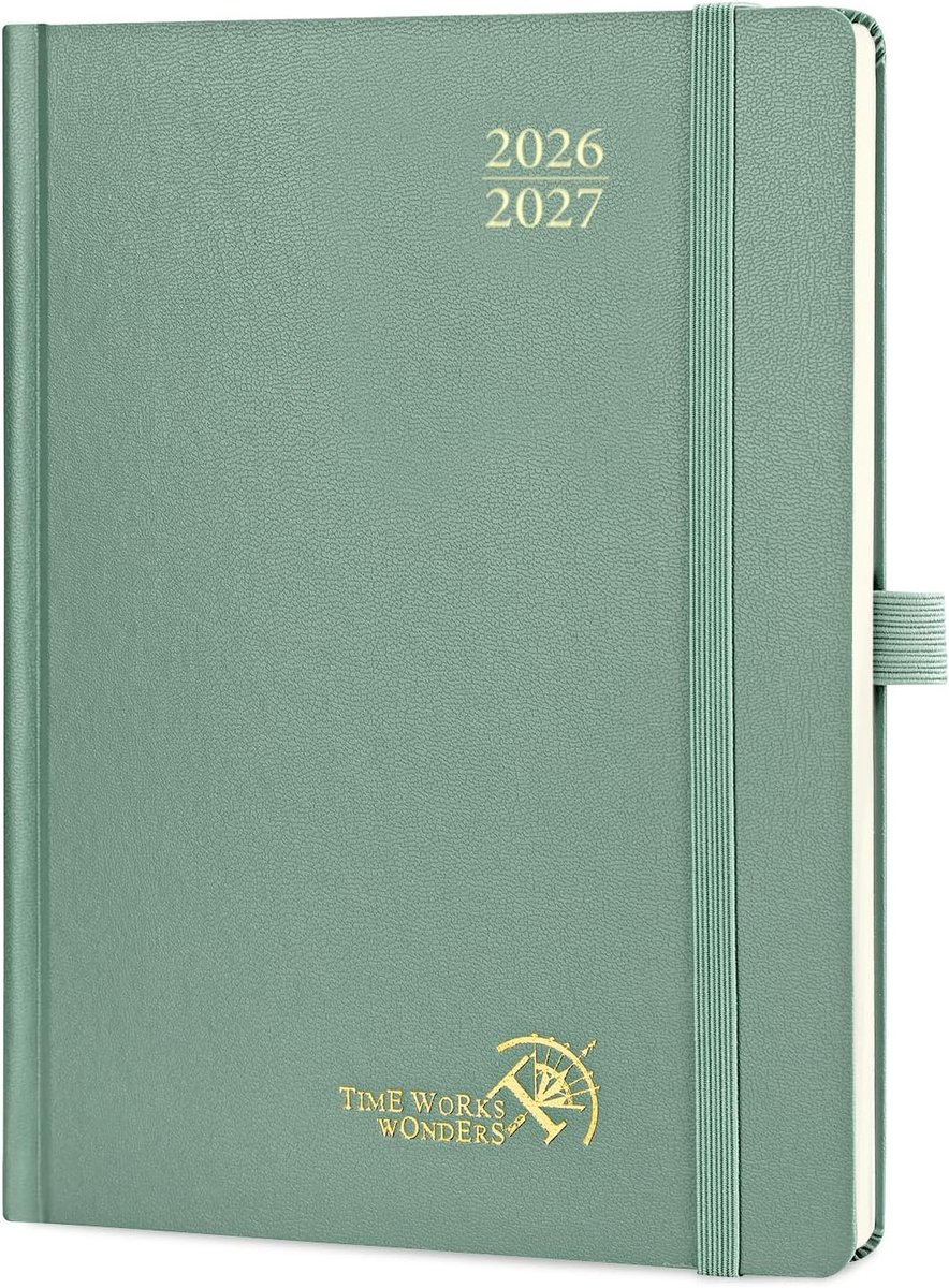 SnelShoppen - Agenda 2026 2027 Weekplanner Verticaal 22 x 16,5 cm, 17 Maanden School Planner met Harde Kaft, 30 Minuten Intervallen, 80 GSM Papier, Na