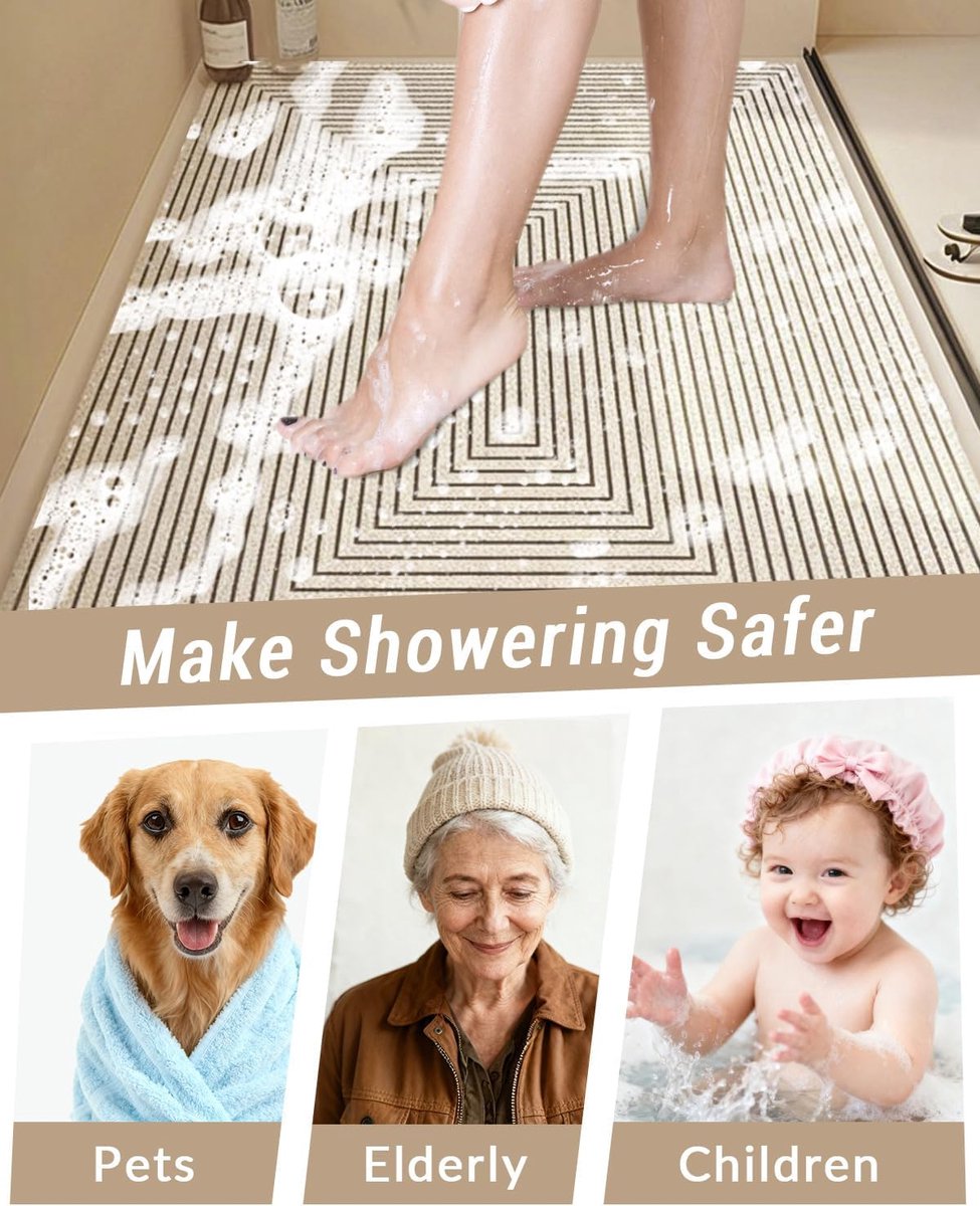 SnelShoppen - Non-Slip Douchemat 50 x 80 cm - Sneldrogende Badmat van Soft PVC - Comfortabele Loofah Douchemats voor Natruimtes - Ideaal voor Badkamer