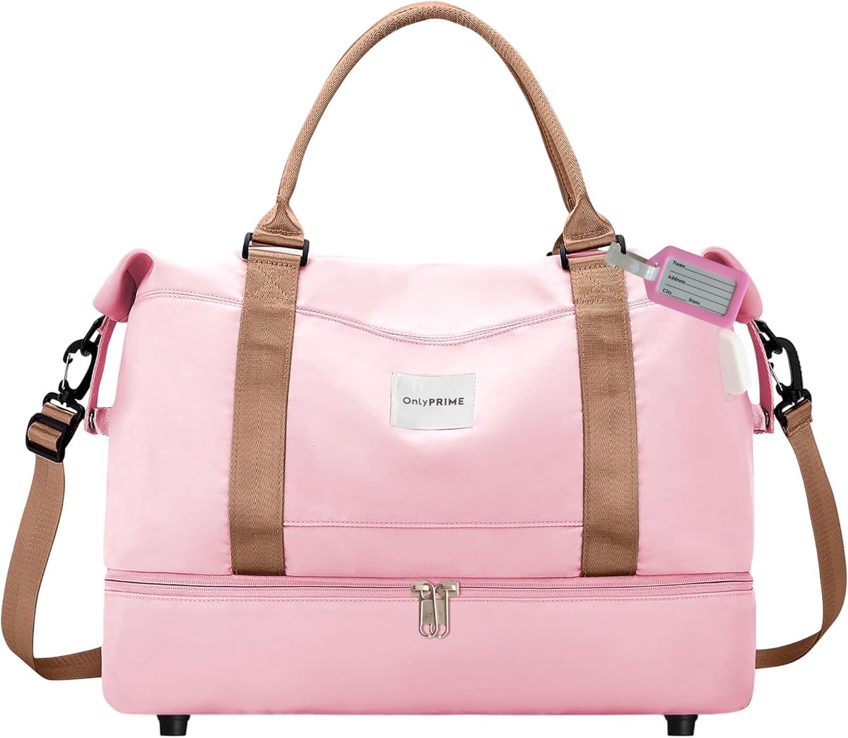 SnelShoppen - Travel Bag 40x30x20cm - Vouwbare Weekendtas met Schoencompartiment, Ryanair Cabin Luggage 40x20x25, Trolley Sleeve & USB Poort, Lichtgew