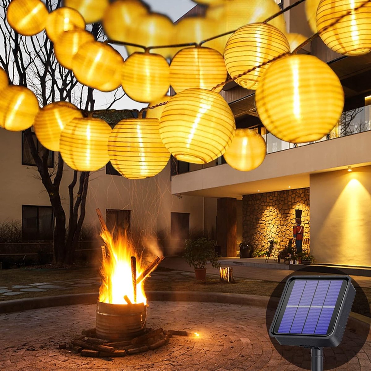 SnelShoppen - Solar Fairy Lights 6 m 20 LED Waterdicht 8 Modes Tuinverlichting Warm Wit voor Feest, Halloween, Bruiloften, Patio, Tuin, Yard