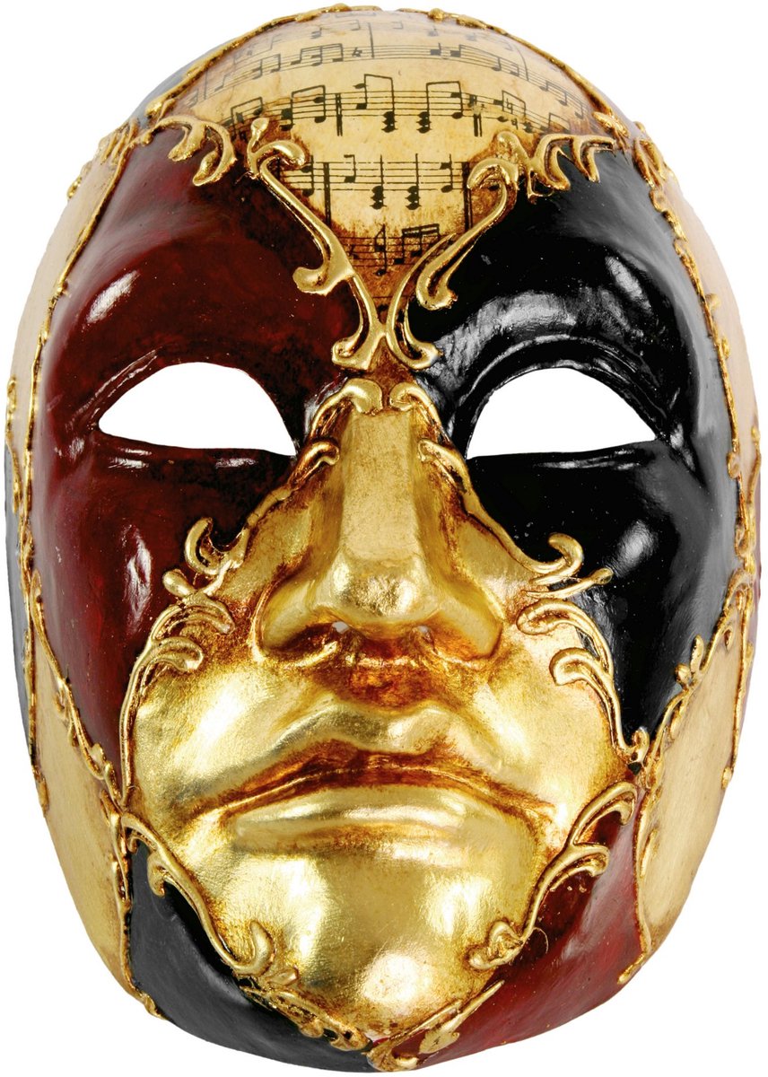 Volto Maschile Schaak Kleur Muziek - Venetiaanse Masker