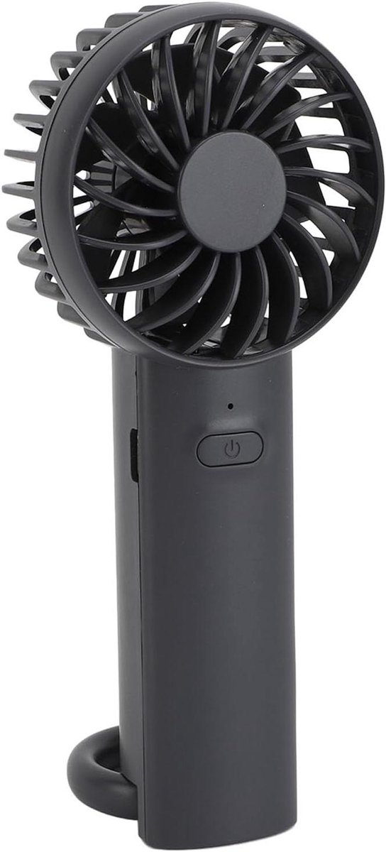 Mini Handventilator - Zakventilator Draagbaar - Persoonlijke Koeling - Stille Werking Haak - 17.6 cm Lengte - Donkergrijs