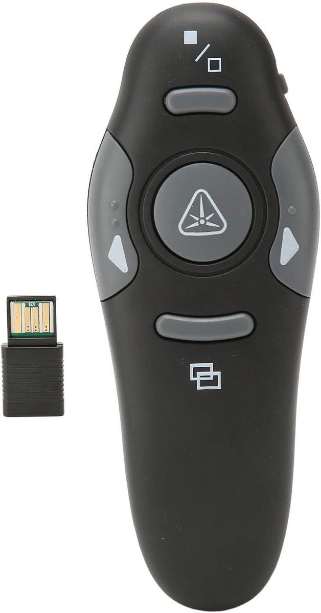 Presentatie Clicker - Draadloze Presenter - Presentaties Geven - 15 Meter Bereik - Compact Ontwerp - Zwart