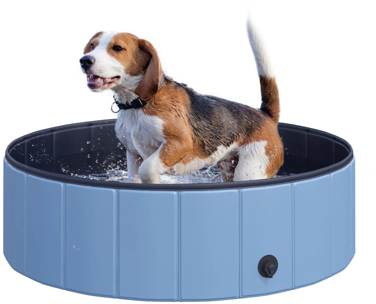 NordHaus Opvouwbaar Hondenzwembad - Hondenbad - Huisdierenzwembad - Antislip PVC - Blauw Ø100 x 30 cm