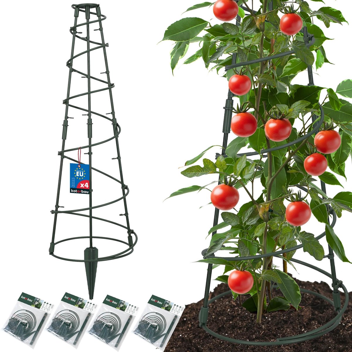KOTARBAU 4 Stuks Plantensteun, Trellis voor Klimplanten, Plant Trellis Ø 25cm