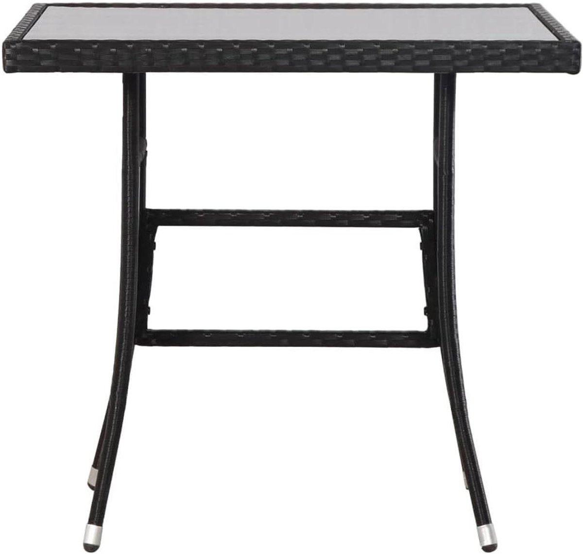 Tuintafel - Buitentafel - Buiten Ontspannen - Glasplaat - 80x80 cm - Zwart