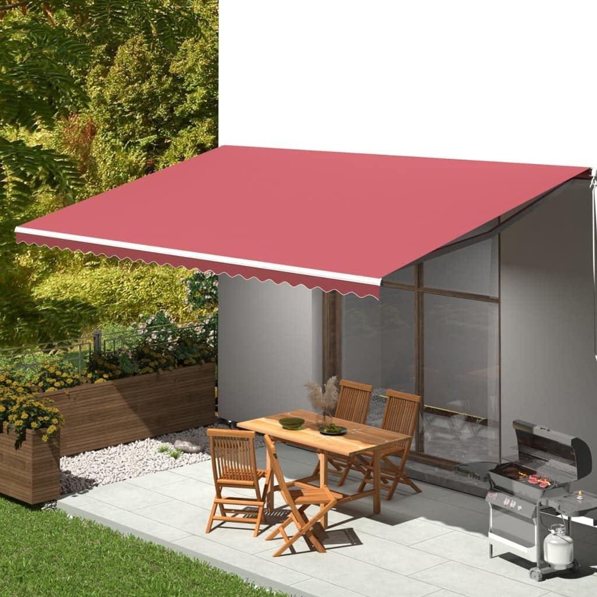 Luifel Vervangingsstof - Tentdoekhoes - Terras Schaduw - UV-bestendig - 6x3 m - Bordeauxrood