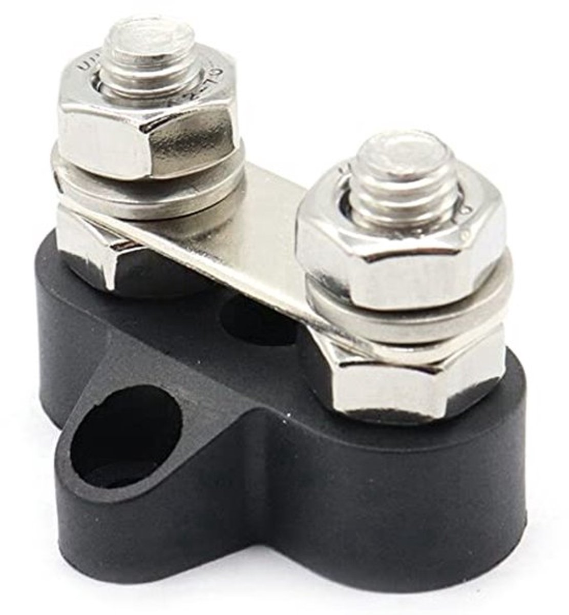 Bus Bar Terminal Block Power Stud grote batterij Junction Post Block Power Terminal Block Set M8 Dual Studs w/Bus Bar voor 12-48 V Truck Camper Boten - Zwart