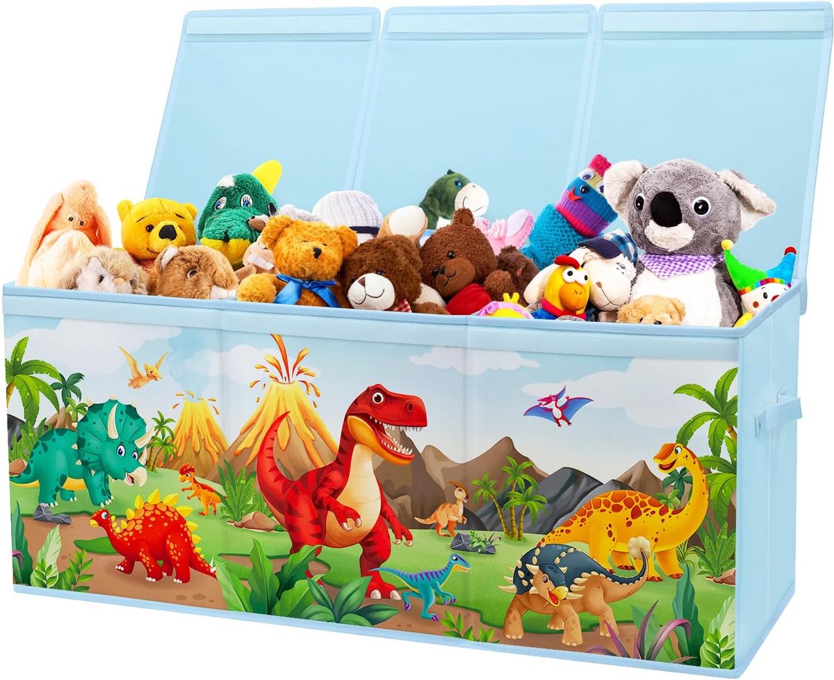 SnelShoppen - Grote Speelgoeddoos Organizer met Flipdeksel voor Kinderen, Vouwbare Oxford Opbergbox met Handvatten, Stevige Waterdichte Opbergoplossin