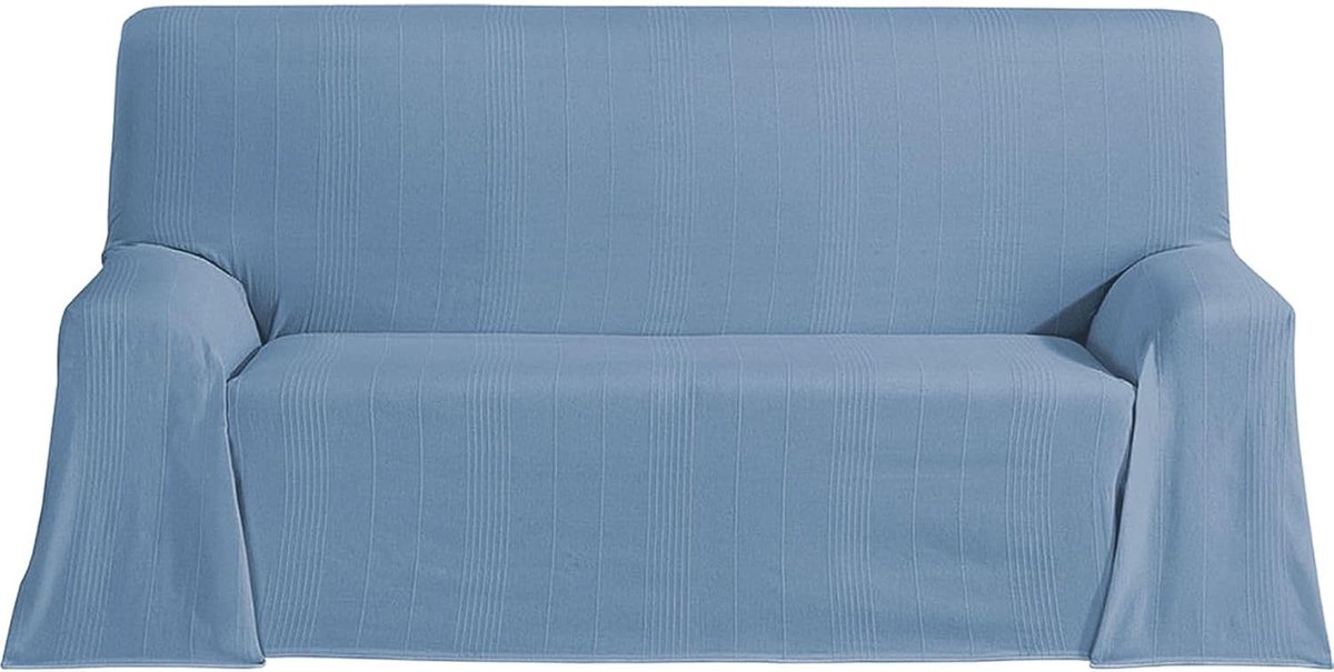 SnelShoppen - Multifunctionele Bedsprei 300x260 cm - Blauwe 100% Katoenen Bedspread voor Bed, Bank, Sofa Cover, Decoratief en Lichtgewicht