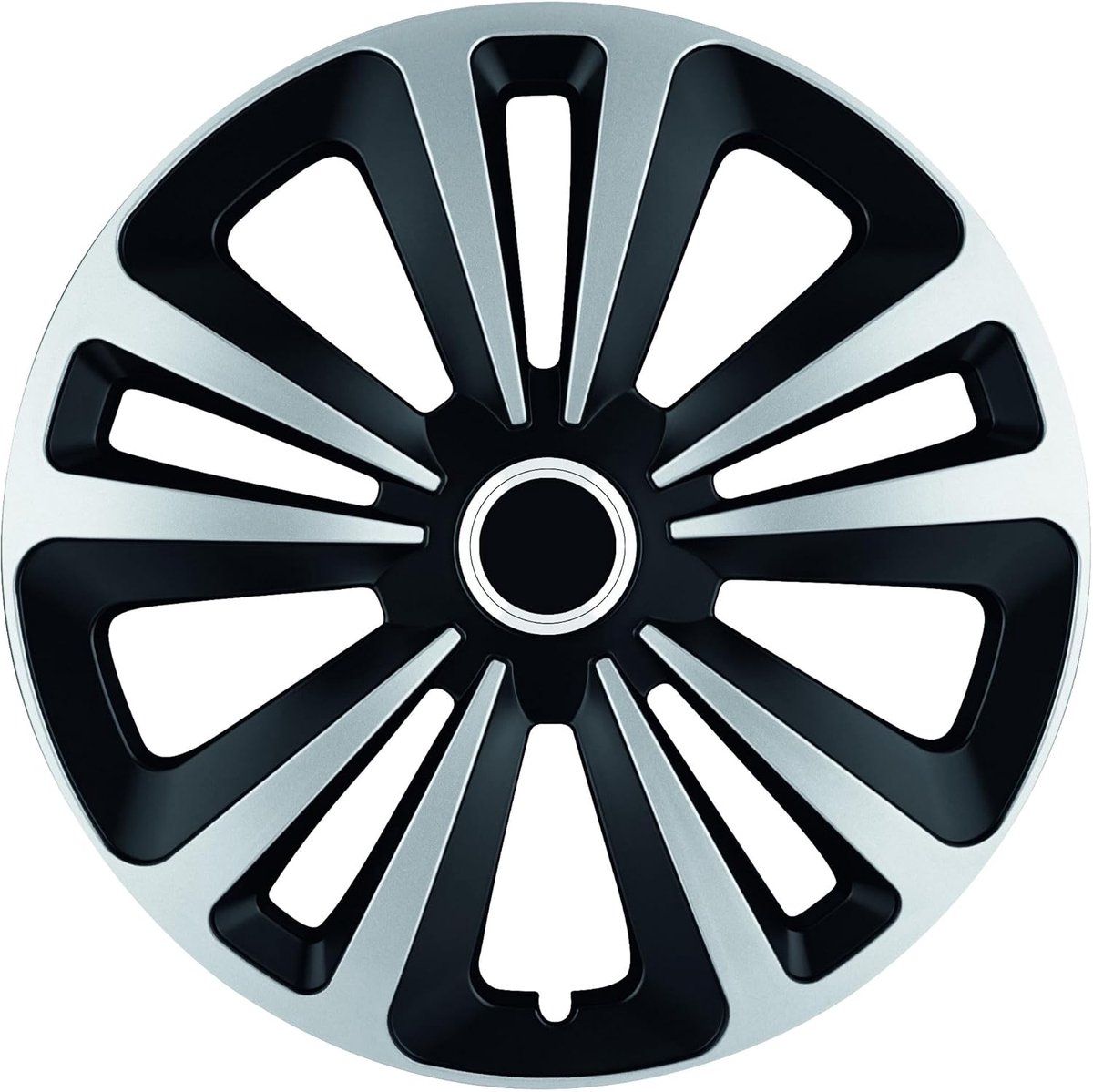 SnelShoppen - Terra Ring Wiel Center Caps 4 Stuks Universeel 14 Inch Zwart/Zilver Hubcaps Auto Accessoires voor Stijlvolle Velgen