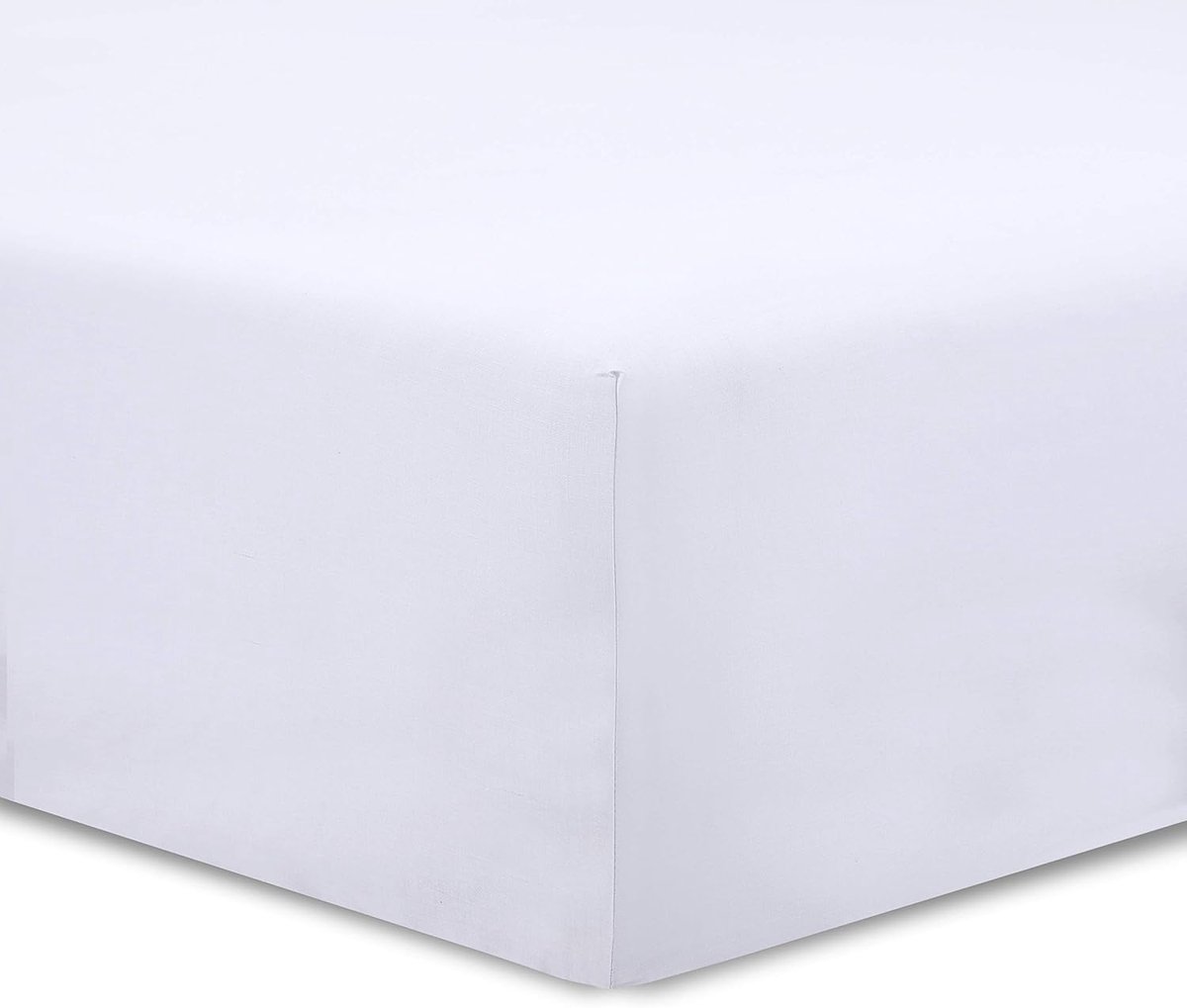 SnelShoppen - Fitted sheet Wit 200x200 cm - 100% Katoen - 30 cm Hoog - Allergievriendelijk - Duurzaam - Perfect voor Bed en Logies