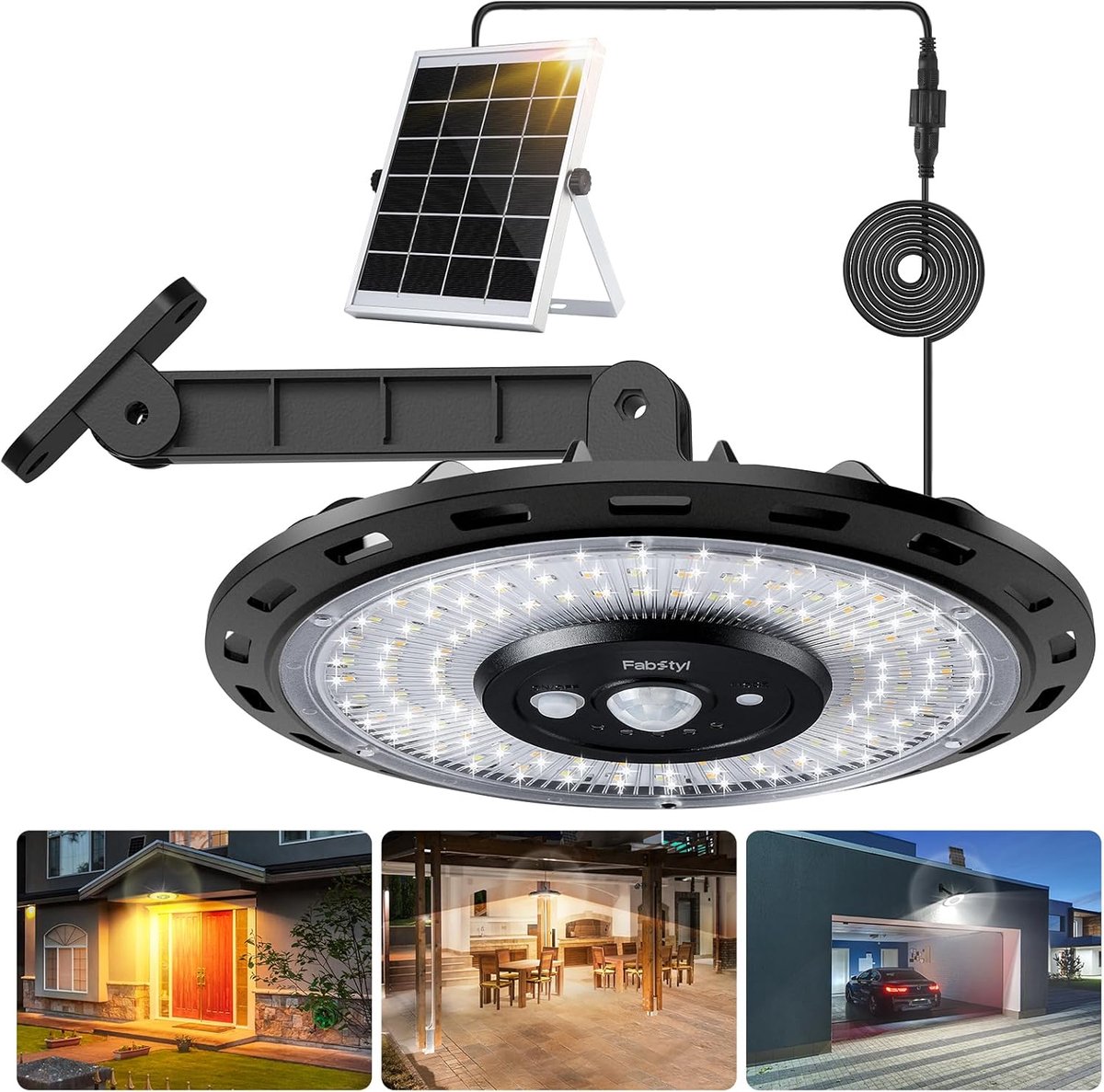 SnelShoppen - Solarlamp Buiten - 3 Kleurtemperaturen, 108 LED's, 3000 Lumen, Hanglamp op Z