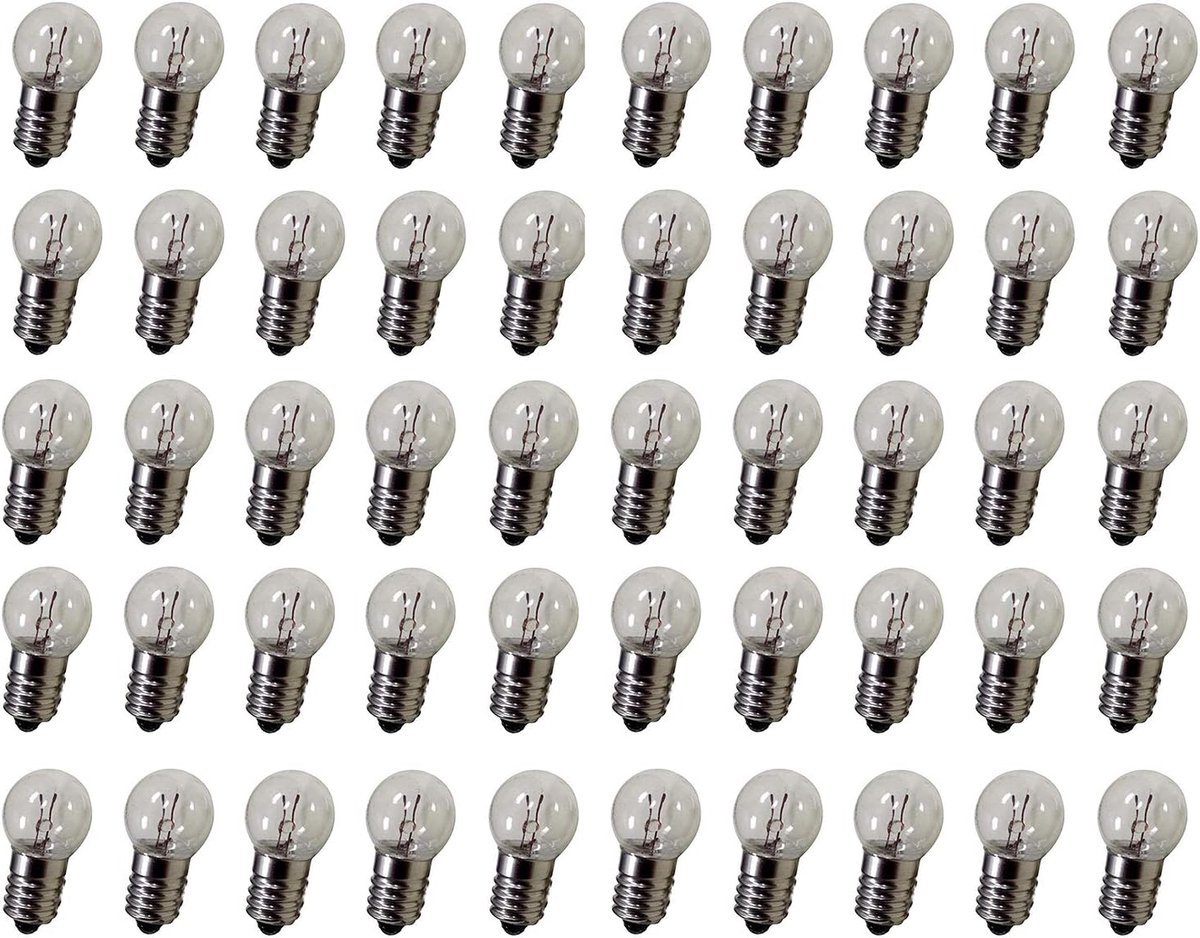 SnelShoppen - 50 Stuks E10 3.8V 0.3A Warm Witte Gloeilampen Mini Schroefvoet - Ideaal voor Inspectielampen, Microscoop, Zaklampen, Verlichting - Perfe