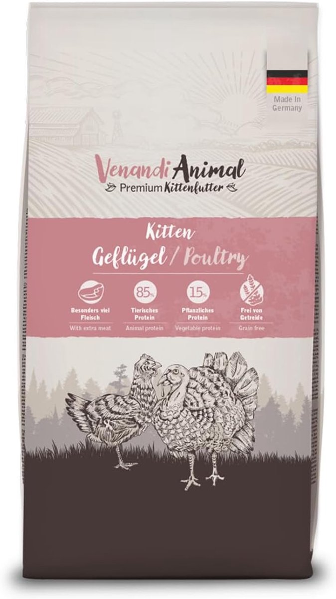 SnelShoppen - Premium Kattenvoer voor Kitten, Graanvrij Droogvoer met Veel Vers Vlees en Gevogelte, 1 x 1,5 kg, Ideaal voor Gezonde Groei en Ontwikkel