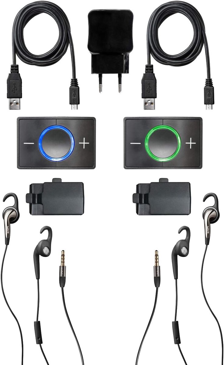 SnelShoppen - Bluetooth Communicatie Intercom voor Paardrijden, Wintersport, Mountainbiken, Klimmen, Duo-Kit, Zwart, Directe Dialoog, Groepscommunicat