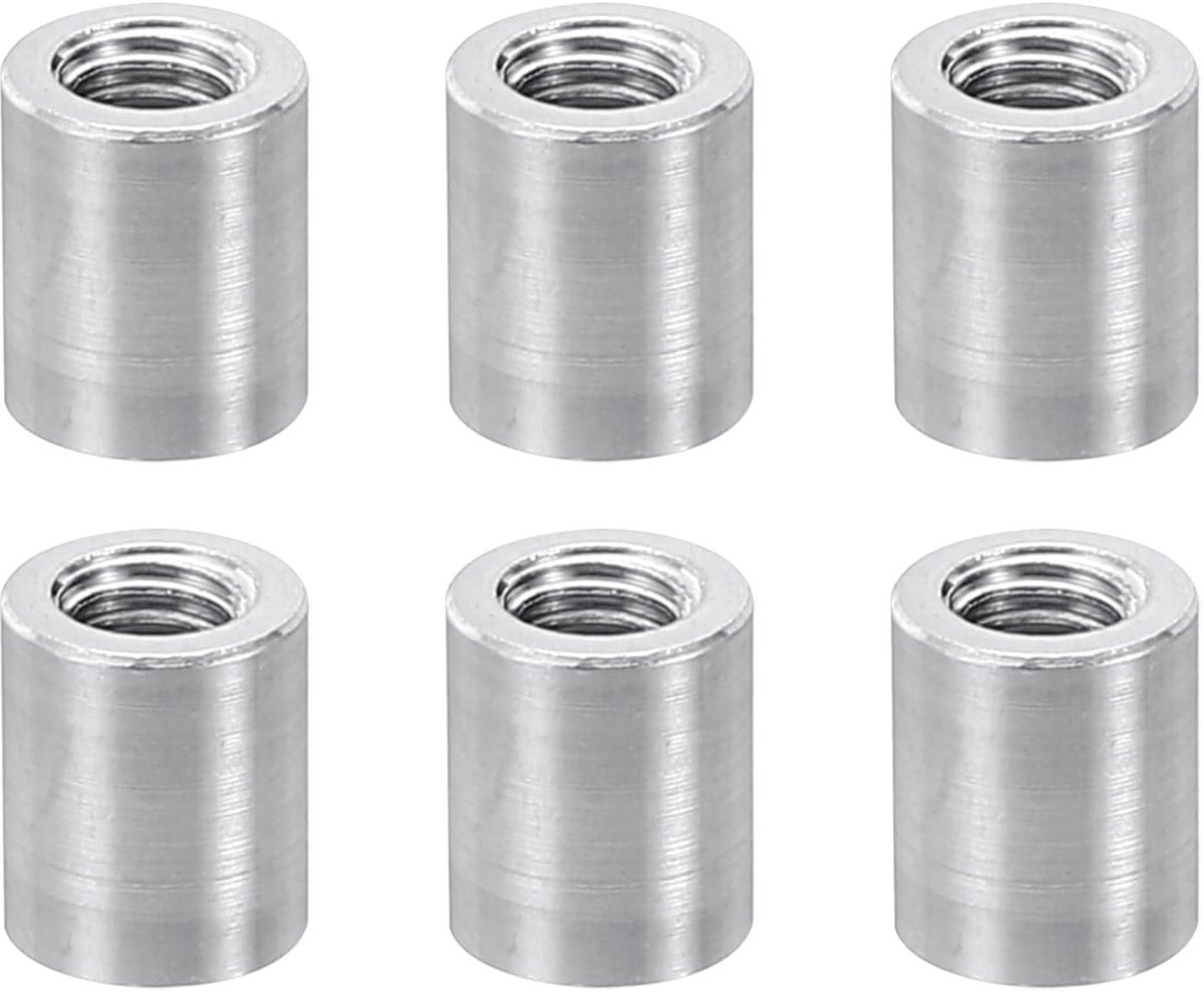 12 stks M3 Metalen Schroefdraad Standoff Spacer Moeren, Ronde Aluminium Spacers Vrouwelijke Koppeling Schroeven, 1/8 "ID x 3/16" OD, Zilver 3x5x6mm