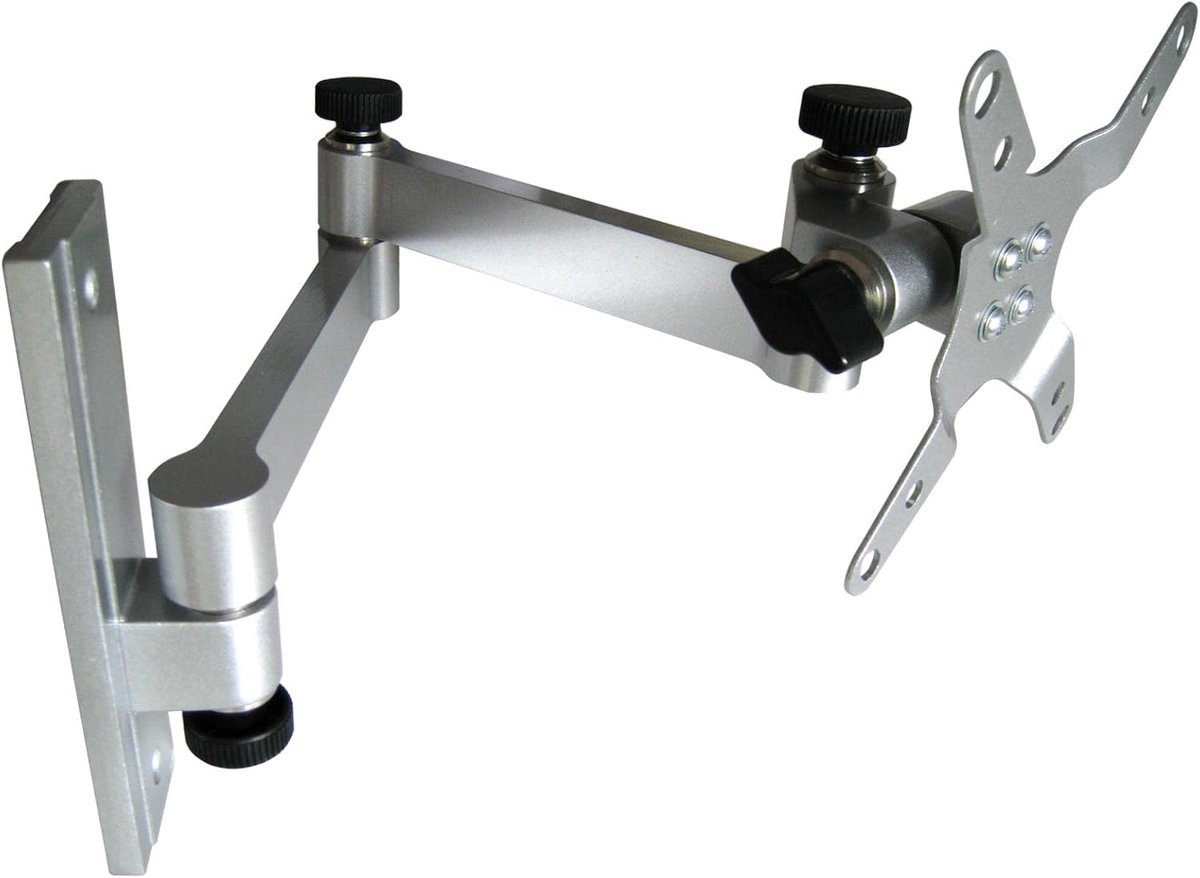 TV muurbeugel - voor camper camping caravan - draaibaar kantelbaar uitschuifbaar - voor 13-32 inch LED LCD met VESA 75 100 zilver model: L52S