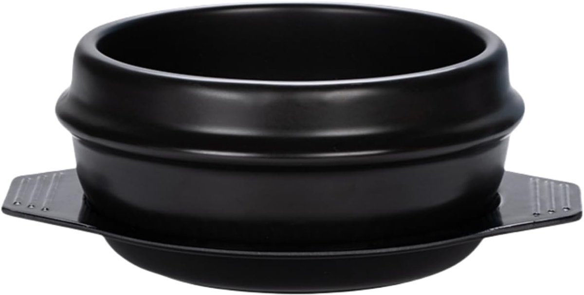 Dolsot Bibimbap aardewerk kom, Koreaanse kooksoep keramische pan, donabe pan voor Ttukbaegi en Koreaanse stoofpot met dienblad 800 ml