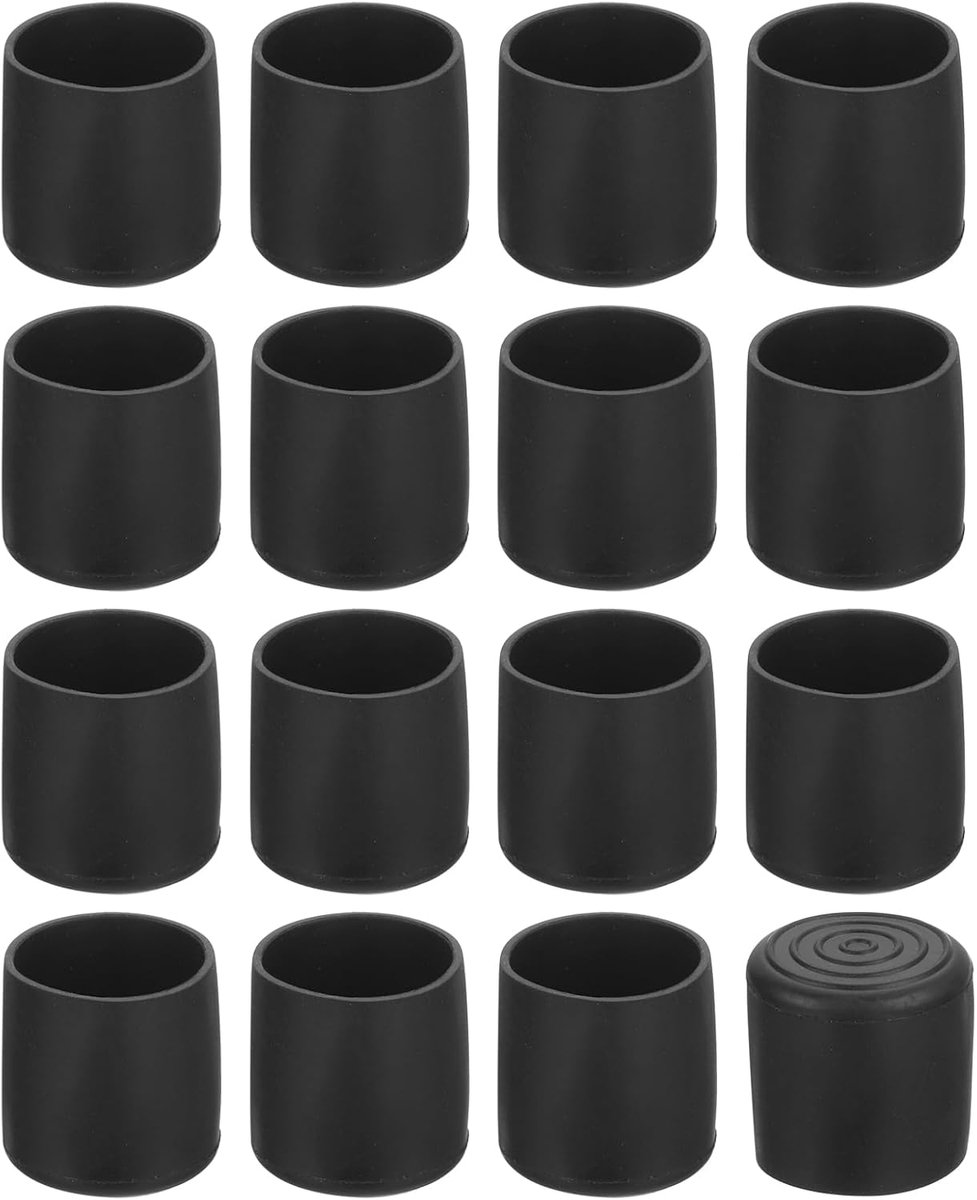 36 stuks stoelpootdoppen, 25 mm, zonder merk, antislip voetafdekkingen, vloerdoppen, eindkappen voor ronde tafels, meubels, zwart