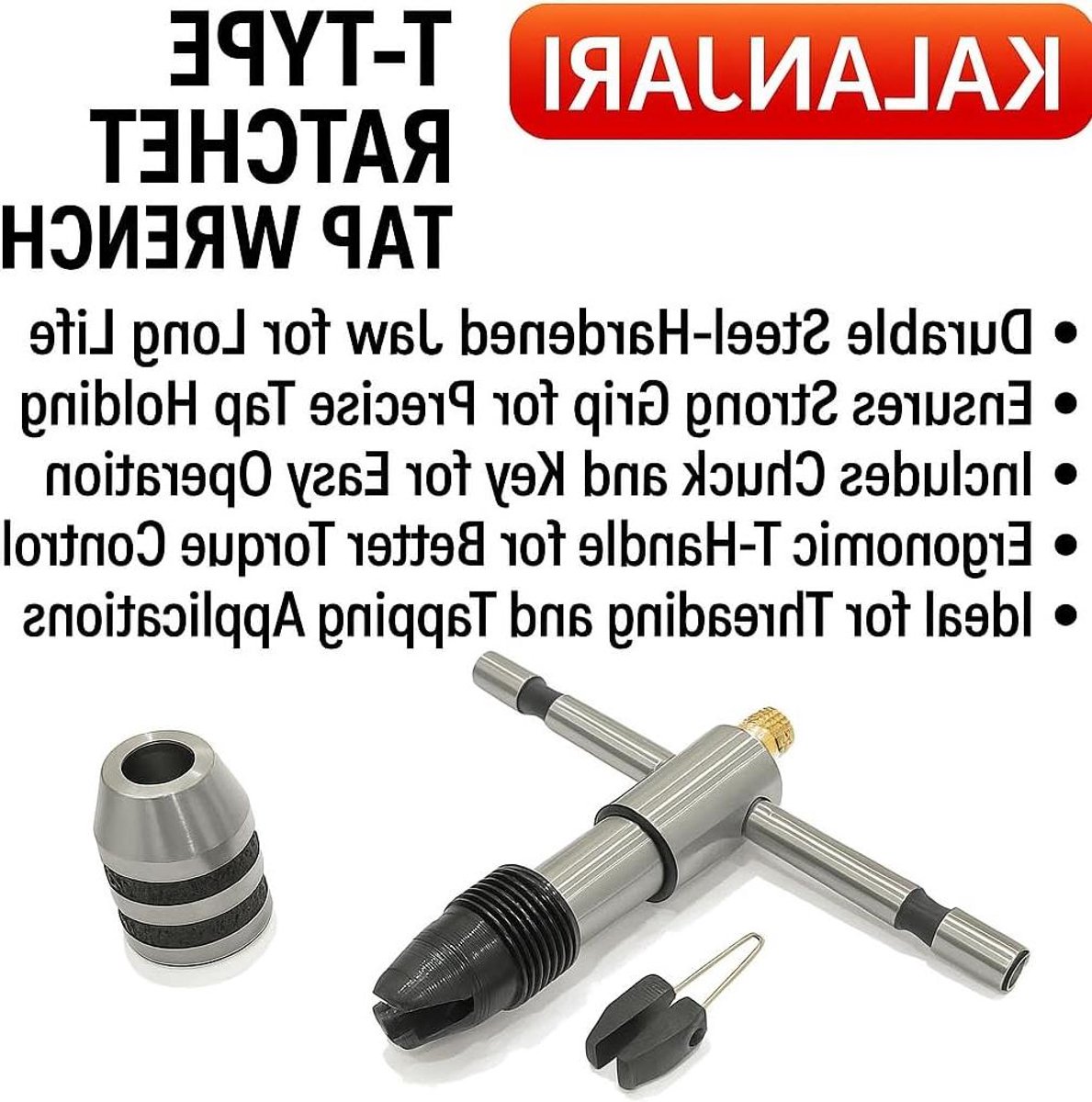 Ratelsleutel Set - T-handvat Sleutel - Precisiewerk - Gehard Stalen Kaken - 3 Stuks - Staal