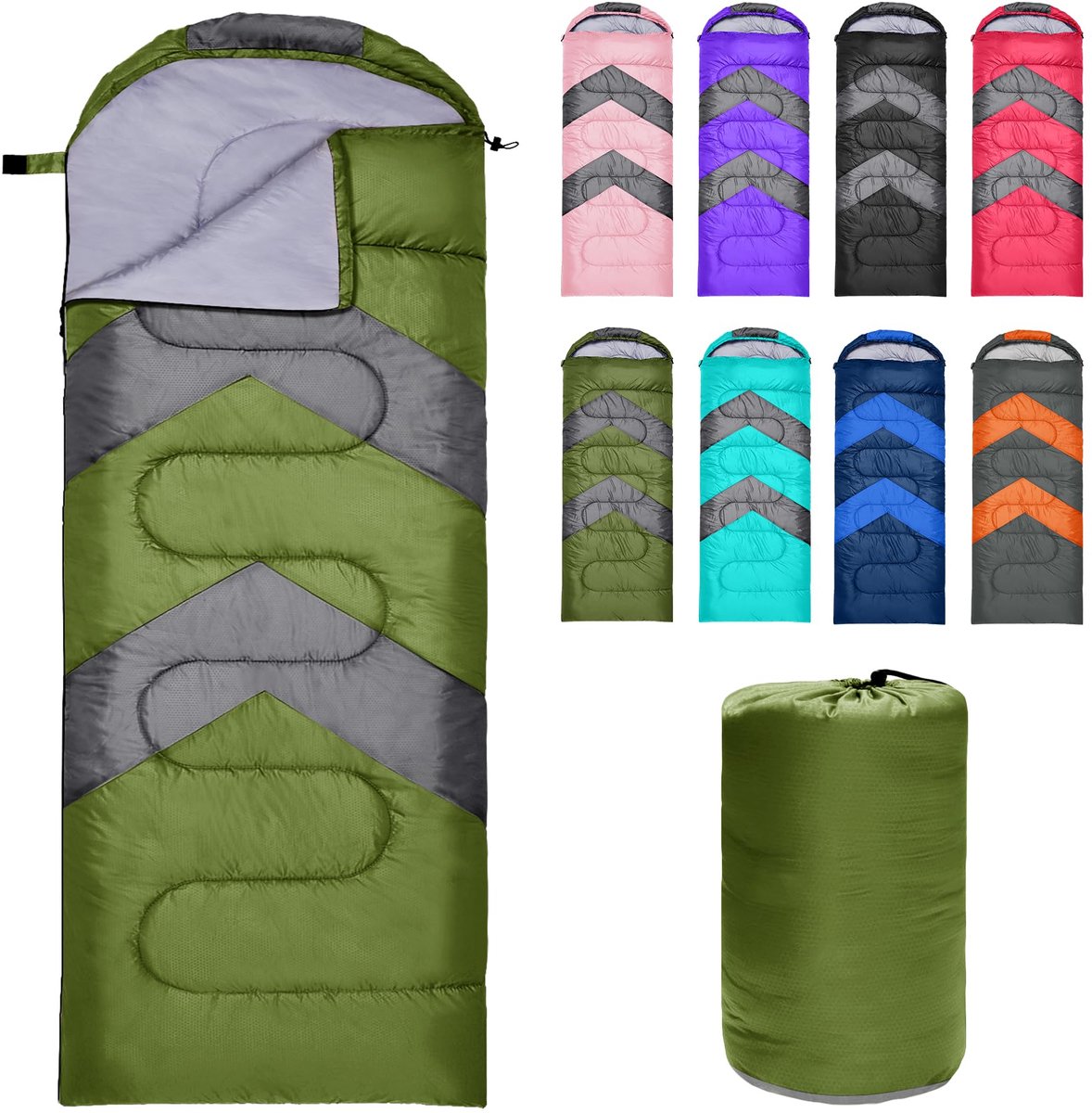 SnelShoppen - Zusentee Slaapzak 3-4 Seizoenen, Waterdicht, Lichtgewicht, Ultralicht, Eenpersoons Slaapzak voor Volwassenen en Kinderen, Perfect voor K