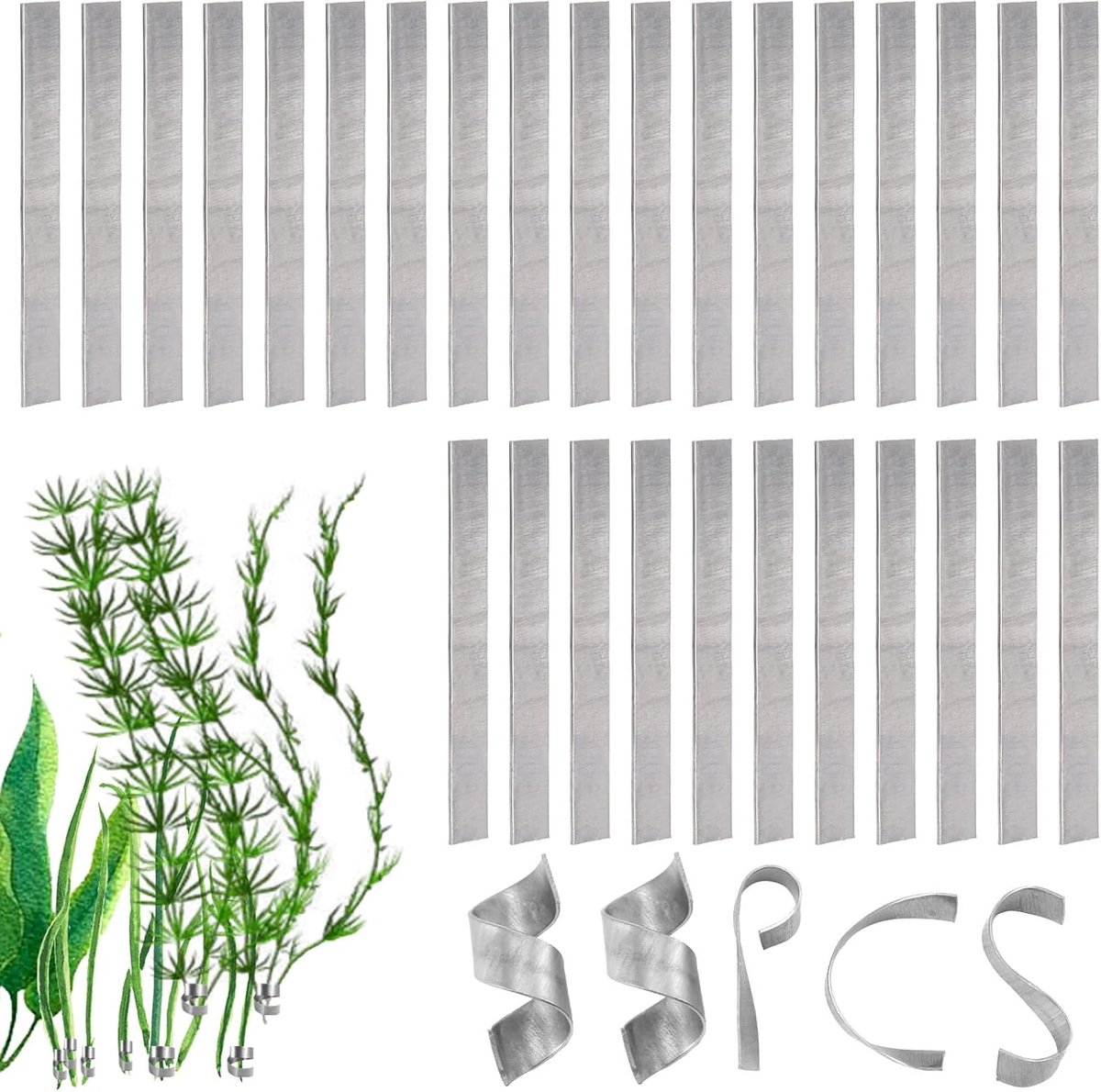 55 Stks Aquarium Plant Gewichten, Buigbare Waterplanten Ankers Snijdbare Aquarium Plant Over Gewicht Ankers Metalen Aquarium Plant Gewichten voor Aquarium Vijvers Planten Voorkomen Drijven