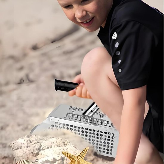 Metaaldetector Schep - Zandzeef Schep - Strandspeurtochten - Roestvrijstalen Constructie - 52 x 27 x 11 cm - Zilver — afbeelding 2