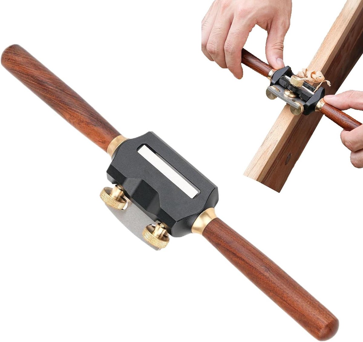 Handschaaf voor hout - Schaafgereedschap - Houtbewerking Projecten - Dubbel schroefmechanisme - 253 mm - Grijs