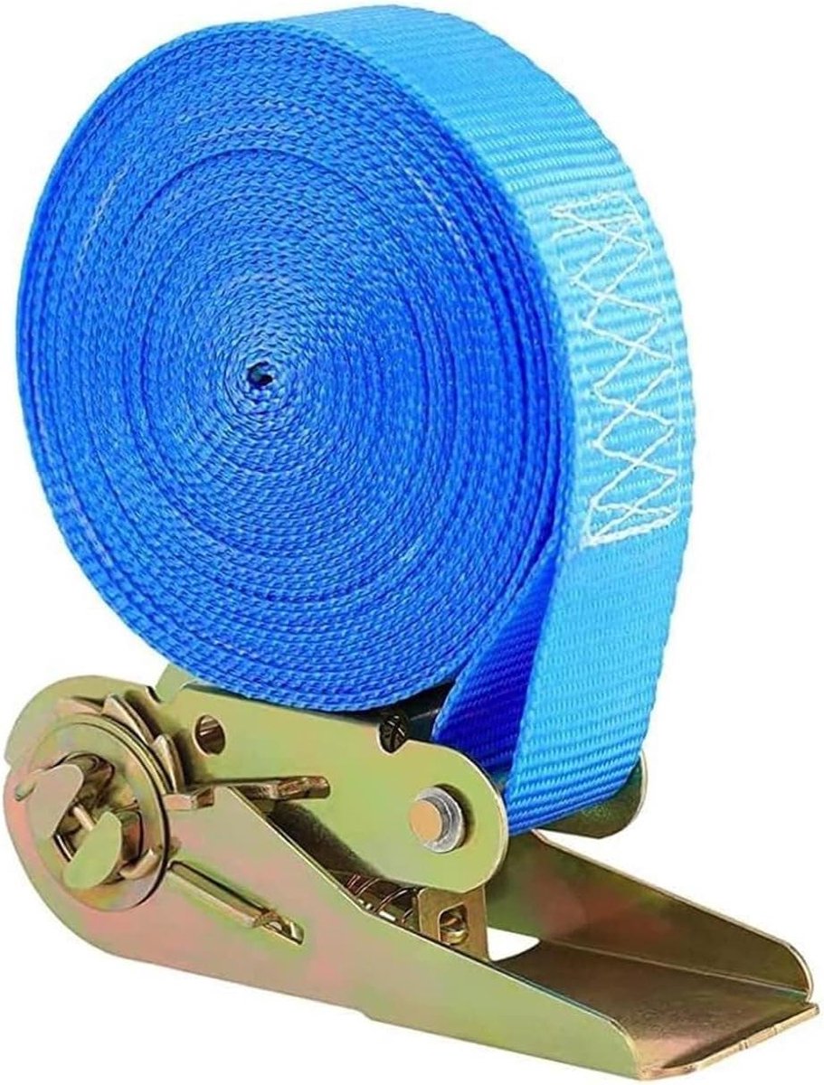Ratelbanden - Spanriemen Lading - Lading Vastzetten - Hoge Spankracht - 10 Meter - Blauw