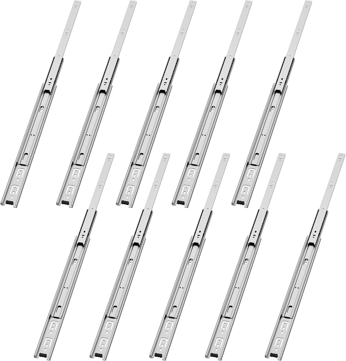 Ladegeleiders #A45, 5 Paar (10-Pack) | Kogellager, 3-voudig Volledig Uitschuifbaar, Zijmontage, 42 kg Draagvermogen