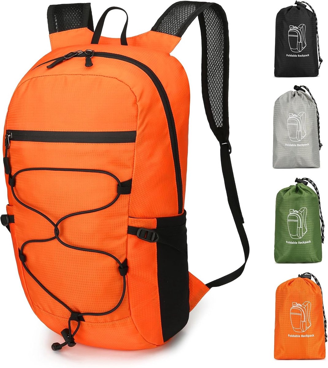 15L kleine opvouwbare wandelrugzak voor mannen vrouwen, ultralichte opvouwbare rugzak, opvouwbare dagrugzak voor outdoor casual