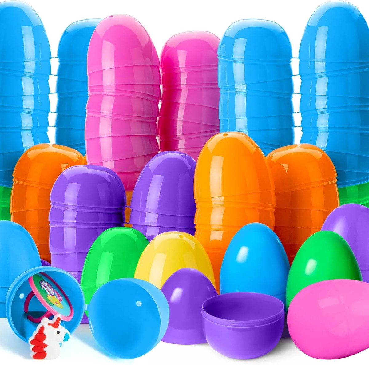 48 Stuks Plastic Paaseieren, 5.5 cm Opvulbare Paaseieren, Paasdecoratie Eieren, Geschikt voor Paaseieren Zoeken, Snoepvulling, Feestcadeaus, Mandvulling