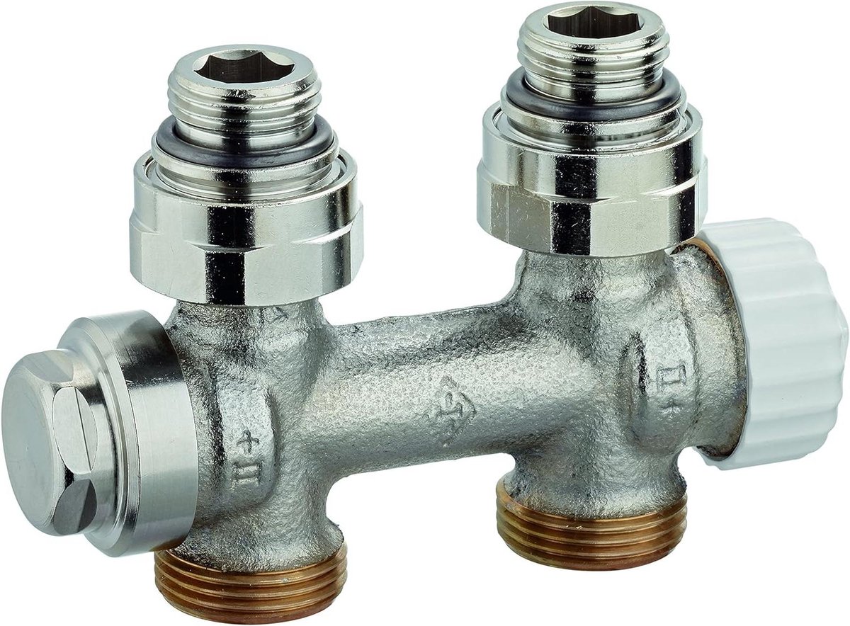 Thermostaatventielonderdelen - Verwarming ventiel - Verwarmingssysteem - Dubbele buis - Rp 1/2 inch - Rood