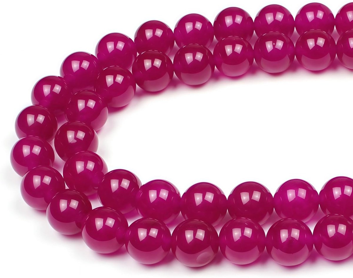 Kralen Rozenrood Jade Ronde Losse Natuurlijke Halfedelsteen Kralen Voor het Maken van Sieraden Armbanden Kettingen