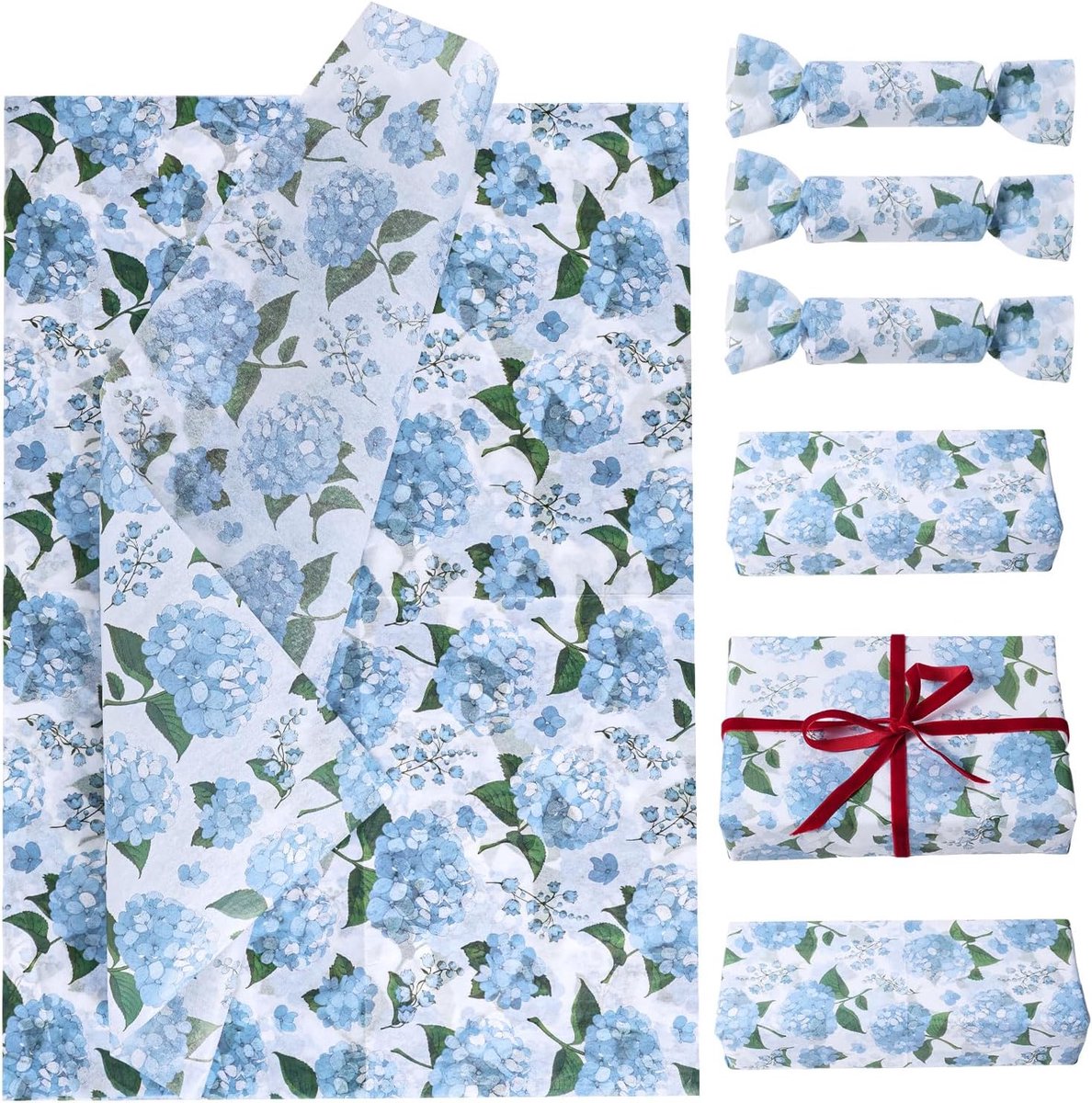 30 Stuks Vloeipapier Vellen, 50x35cm Bloemen Inpakpapier Cadeaupapier DIY Cadeaupapier voor Bruiloft Verjaardag Feest Geschenken Knutselen Decoraties