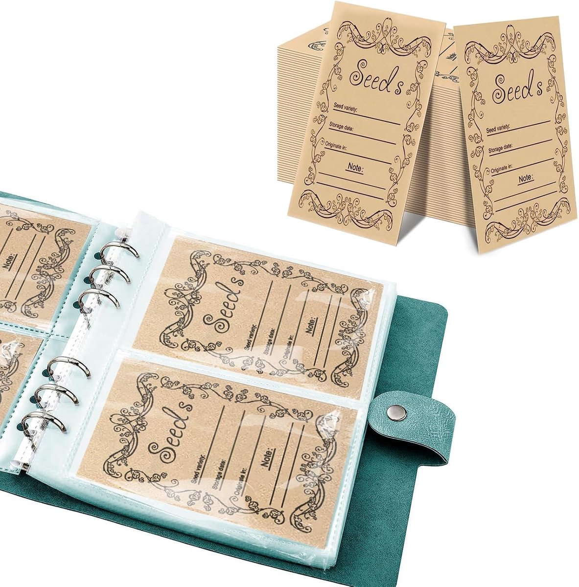 Enveloppen voor het besparen van zaden, tuinzaadzakken, zaad-opbergenveloppen voor groenten, zaadverzamelboek met 100 stuks