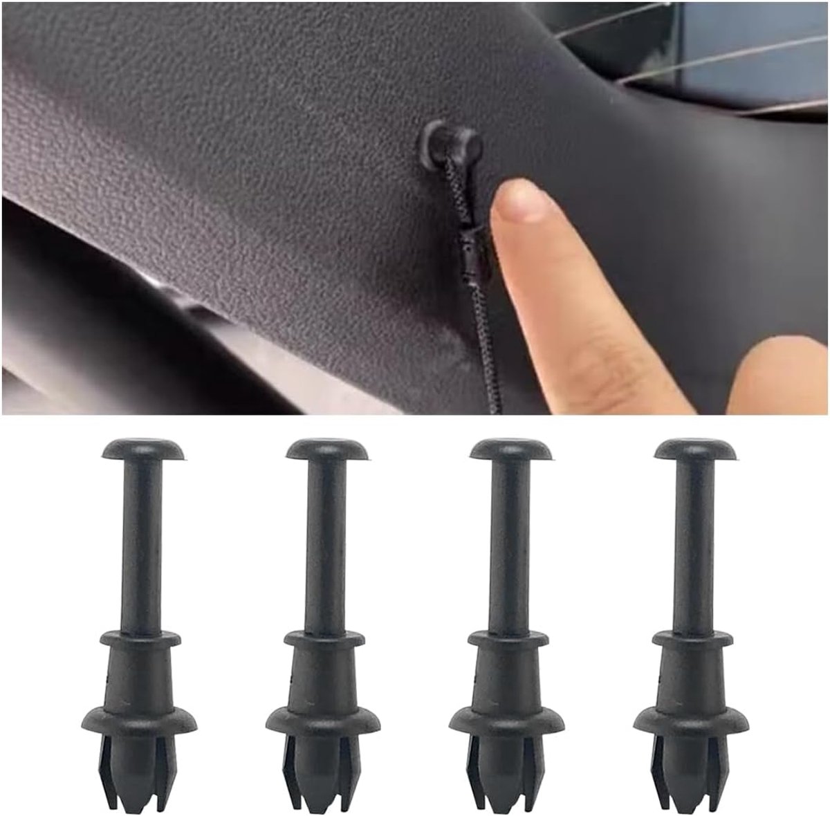 4 stuks bevestigingsclips voor koord achter, autoharingen voor kofferbakplank auto, hoedenplank achter, rek voor de riem van de kabel vast