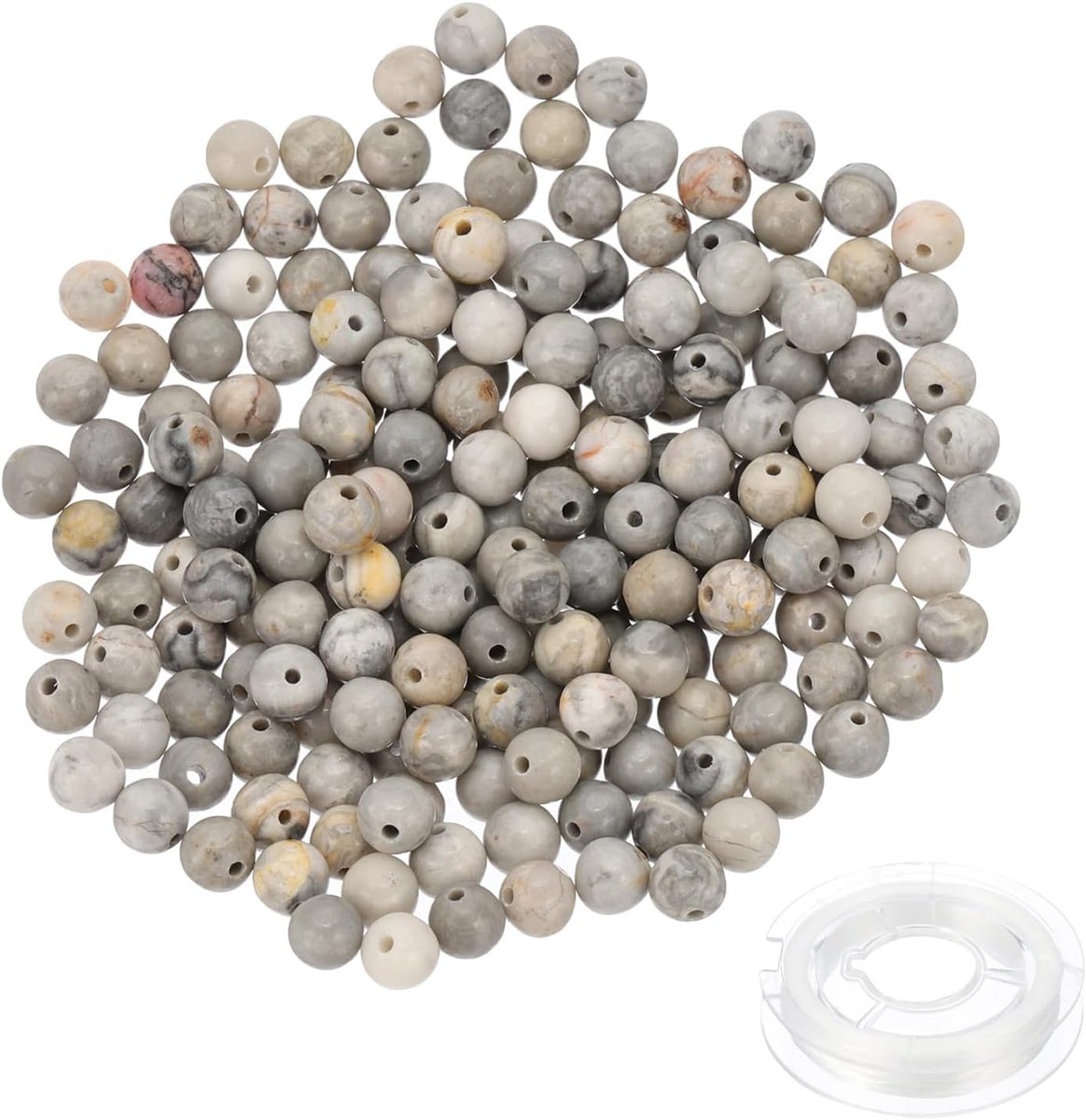 Kralen, 200 stuks ronde natuurlijke edelsteen kralen, gladde stenen kralen, jade tijgeroog, losse glaskralen voor armband, ketting, sieraden maken, doe-het-zelf, rood zwart