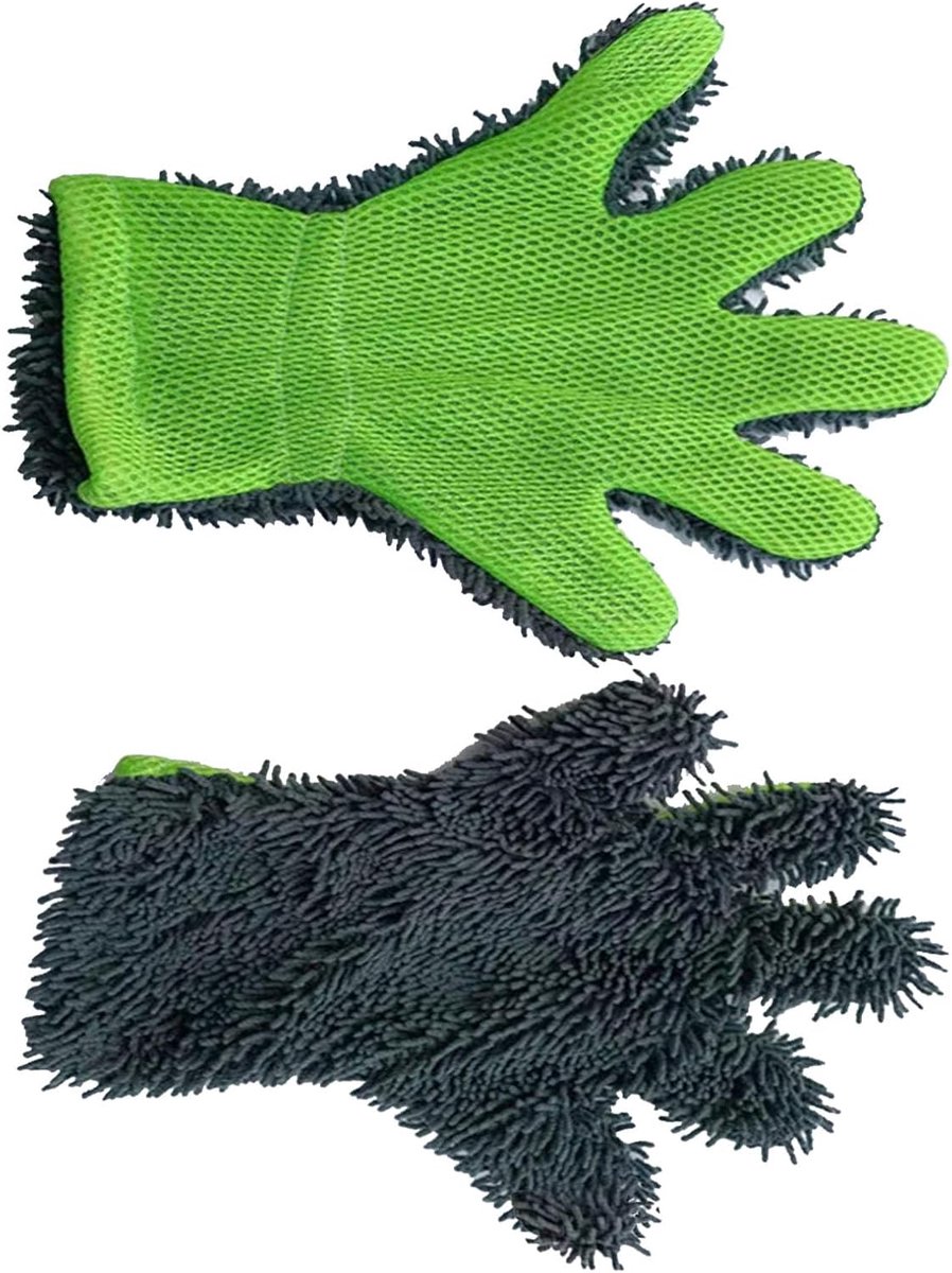 Auto Schoonmakende Handschoenen, Microfiber Multifunctionele Vijf Vinger Waswanten Voor Interieur En Exterieur Reiniging Washandschoen Chemische Jongens Washandschoen