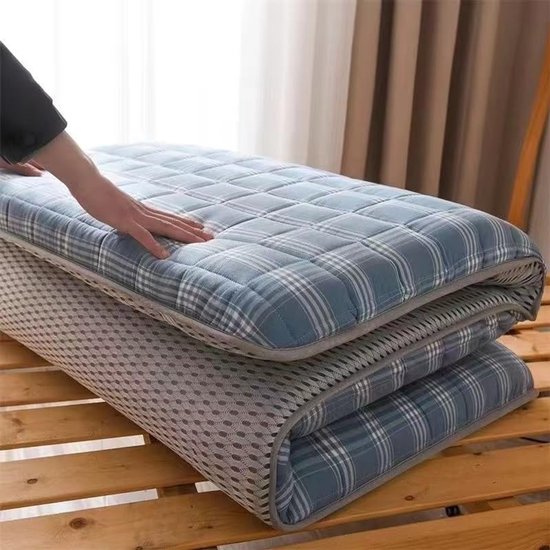 Gastenmatras - Slaapmat Futon - Logeren en Reizen - Opvouwbaar Ergonomisch - 0.9x2.0m - Blauw — afbeelding 4