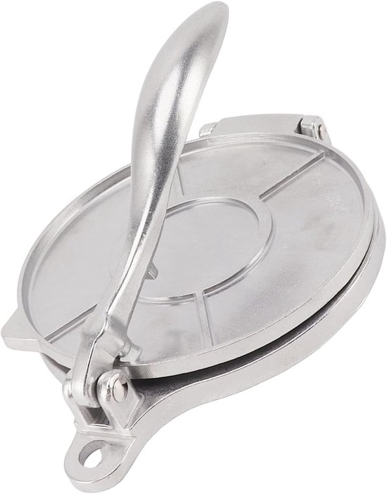 Tortilla Pers - Pizzadeeg Maker - Traditioneel Gebak Maken - Handmatig Aluminium - 16 cm - Zilver — afbeelding 4