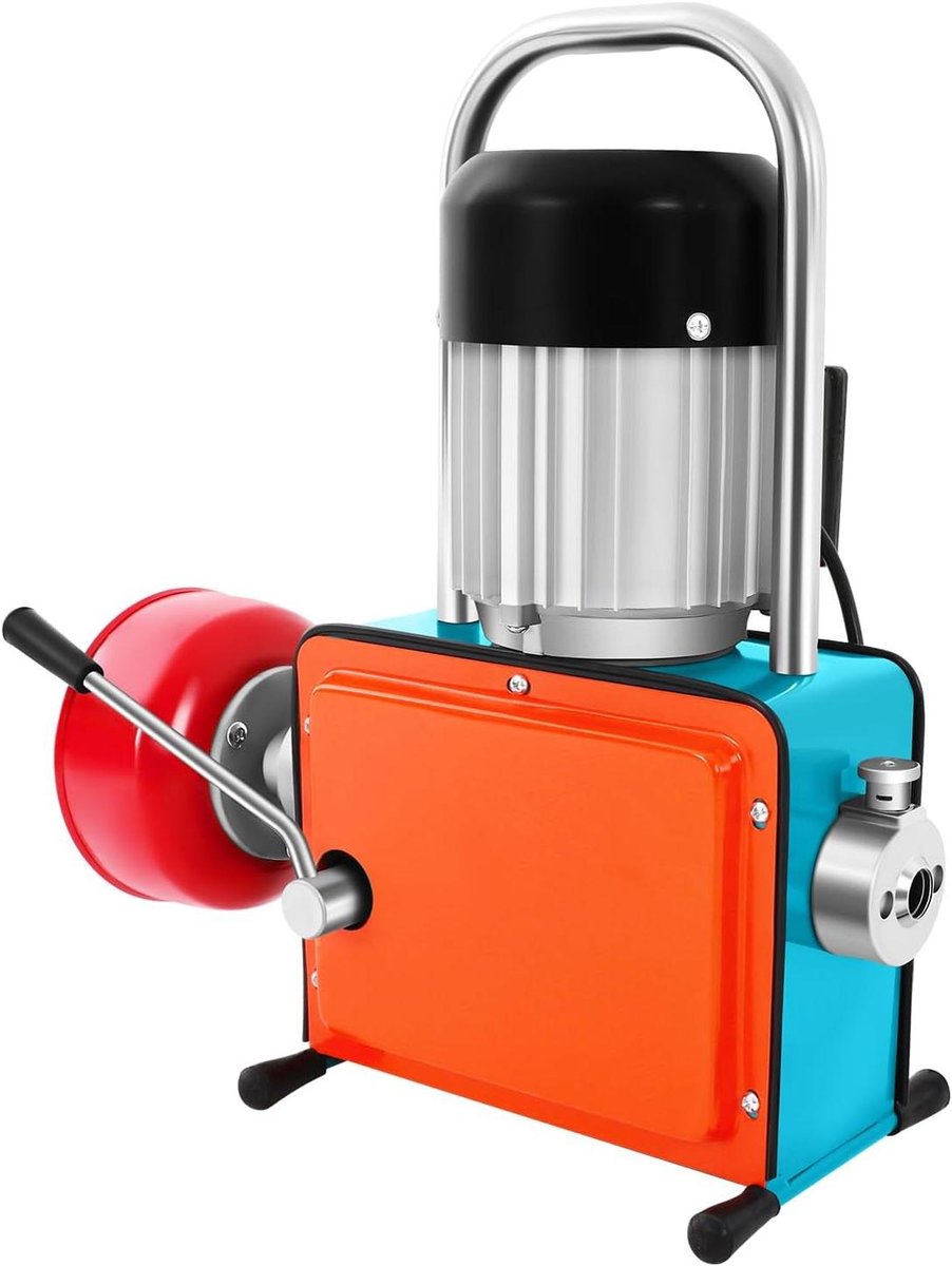 Elektrische Buisreiniger - Afvoerreiniger Rioolreiniger - Verstoppingen Verwijderen - 1000W Koperen Motor - 30m Reinigingslengte - Oranje Blauw Rood Zilver Zwart