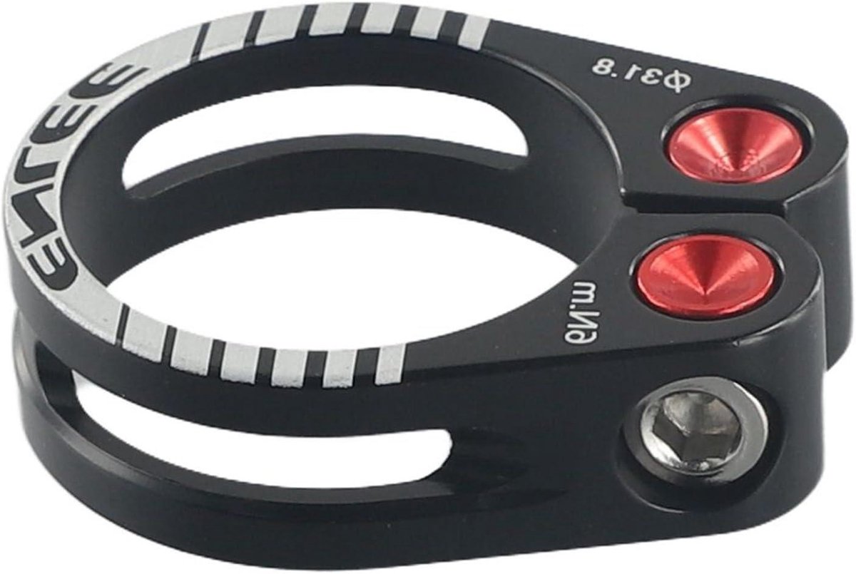 Zadelpenklem Aluminium - Fietszadelklem - Fiets Zadel Bevestigen - Lichtgewicht Uitgehold Ontwerp - 31.8 mm of 34.9 mm - Rood