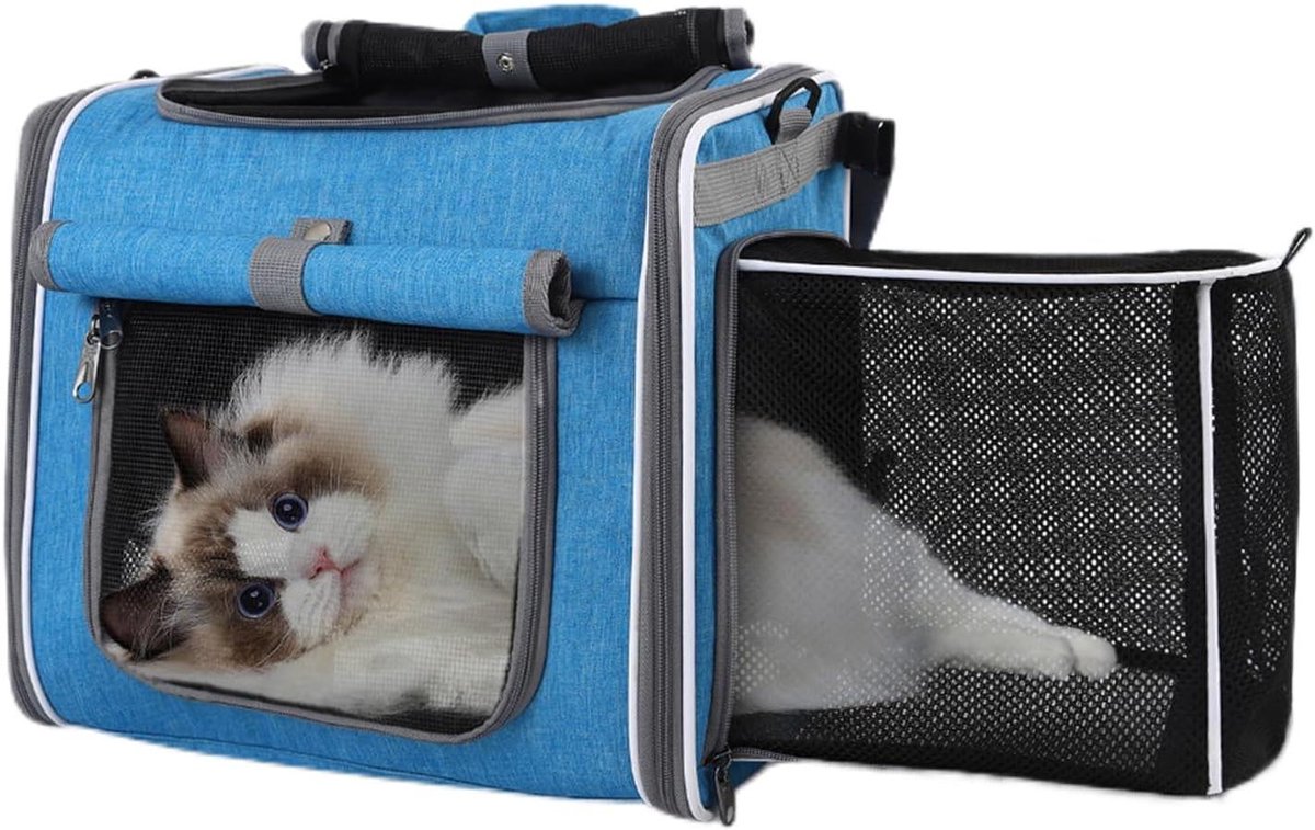 Huisdier Mand - Fietsmand Hond Kat - Veilig Vervoeren - Ademend Gaas Ontwerp - 37x34x12 cm - Enkele Attribuut