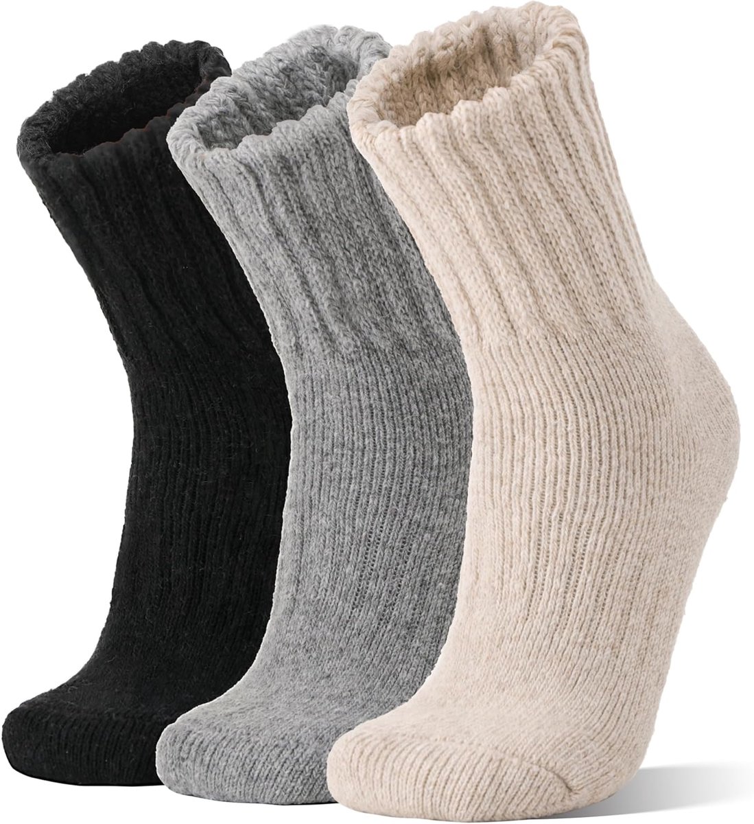 Sokken: Thermo-Winter-Warm, dikke, gezellige wandelsokken voor mannen en vrouwen, 3 paar