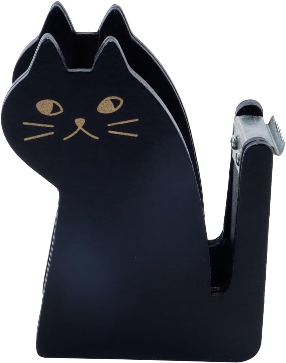 tape dispenser met 1 rol tape, schattige houten bureau dispenser in de vorm van een kat voor thuis, op kantoor, bureauaccessoires voor studenten, meisjes en jongens