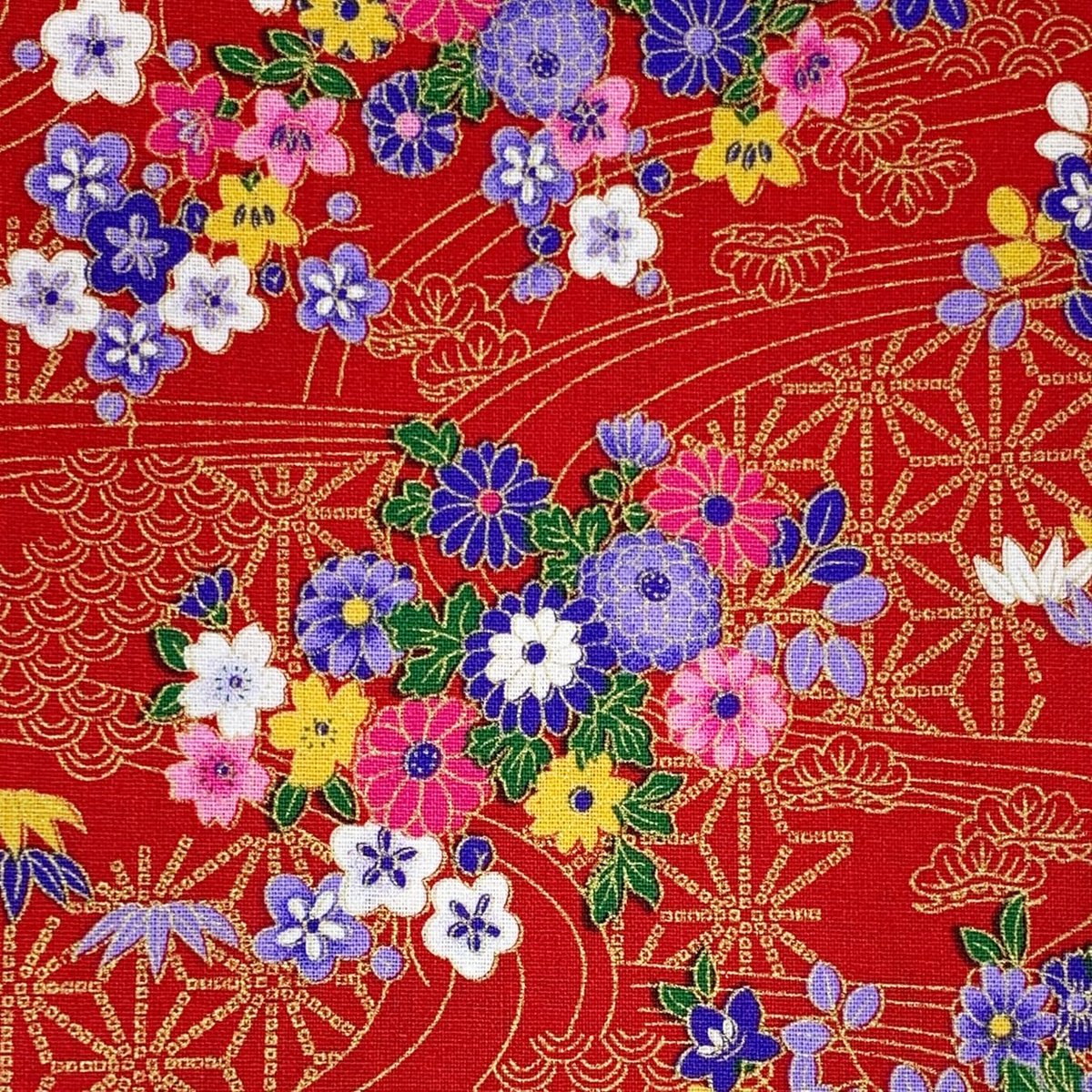 Stof per meter bedrukt patroon bronzing stoffen voor naaien, handwerk naaien stof 145 cm breed (rood F, 100x145cm)