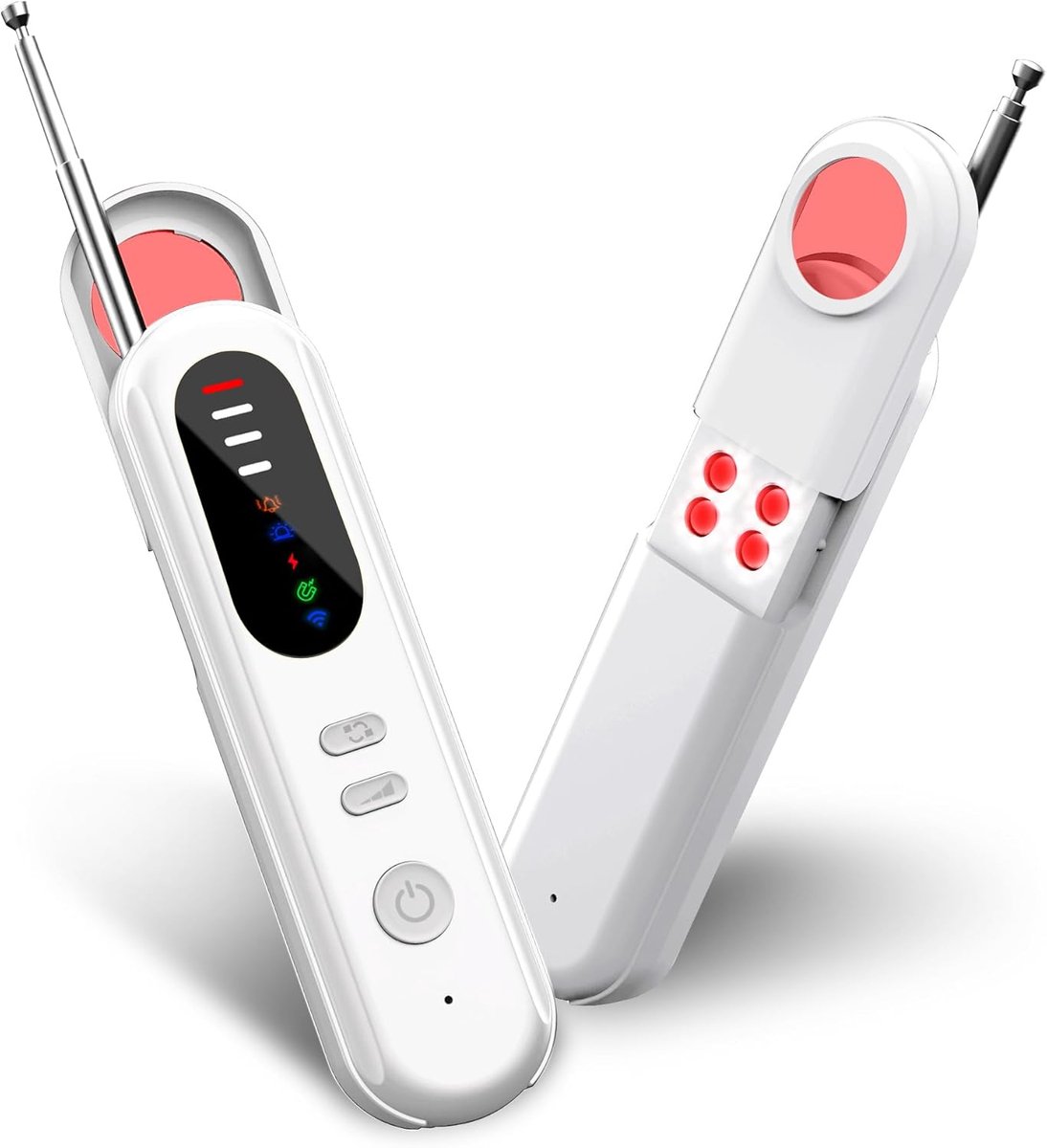 Verbeterde detector voor verborgen camera's, cameradetector, signaalscanner, anti-spionagecamerazoeker & GPS-tracker, detector voor verborgen afluisterapparatuur en camera's voor reizen/hotel/thuis/auto/kantoor (wit)