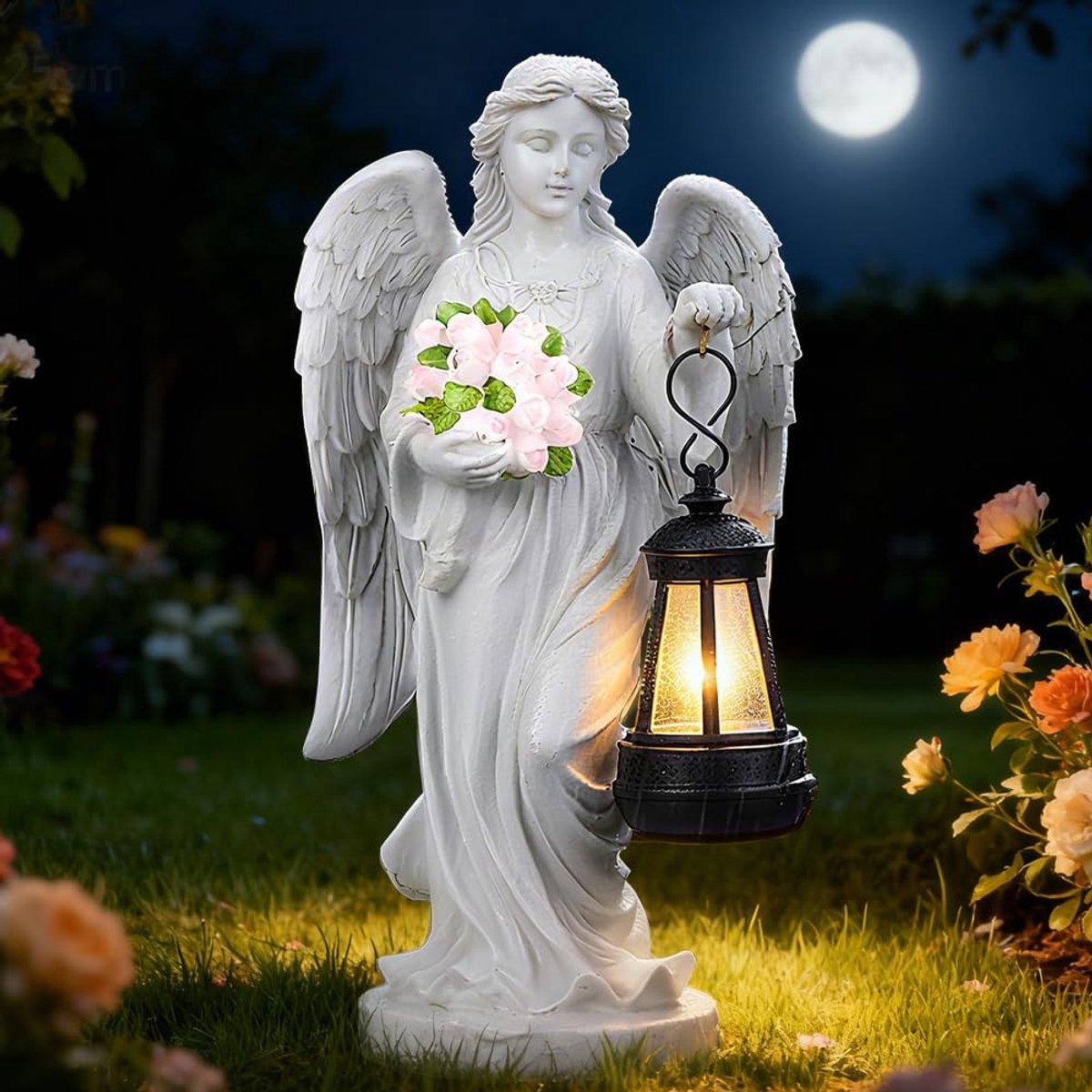 tuinbeelden, beschermengelfiguur, grafdecoratie, weerbestendig, graflicht, buitendecoratie, engel voor graf, grafdecoratie voor begraafplaats, sprookjes-engelsculptuur, decoratief